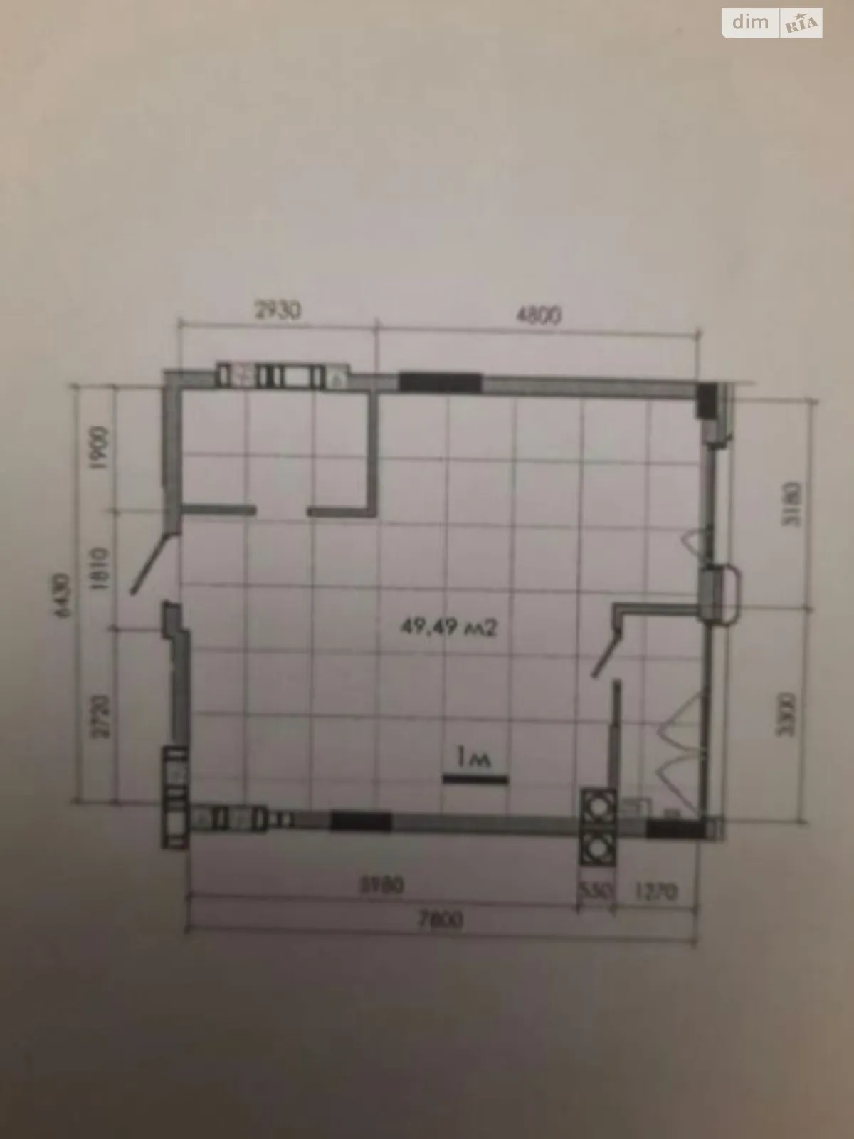 Продается 1-комнатная квартира 49.5 кв. м в Днепре, ул. Костомаровская, 1А