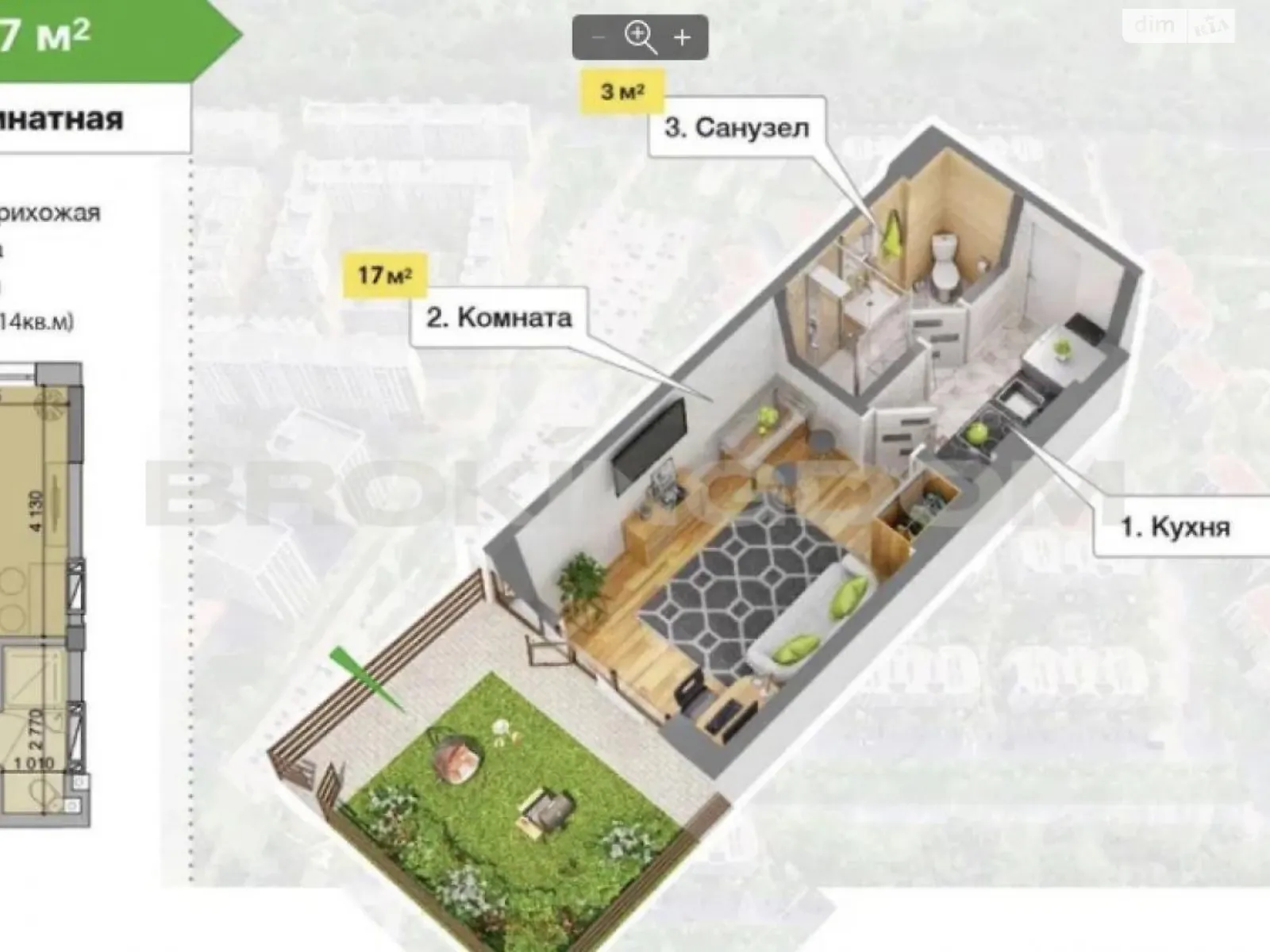 Продается 1-комнатная квартира 27 кв. м в Святопетровское, ул. Богдана Хмельницкого