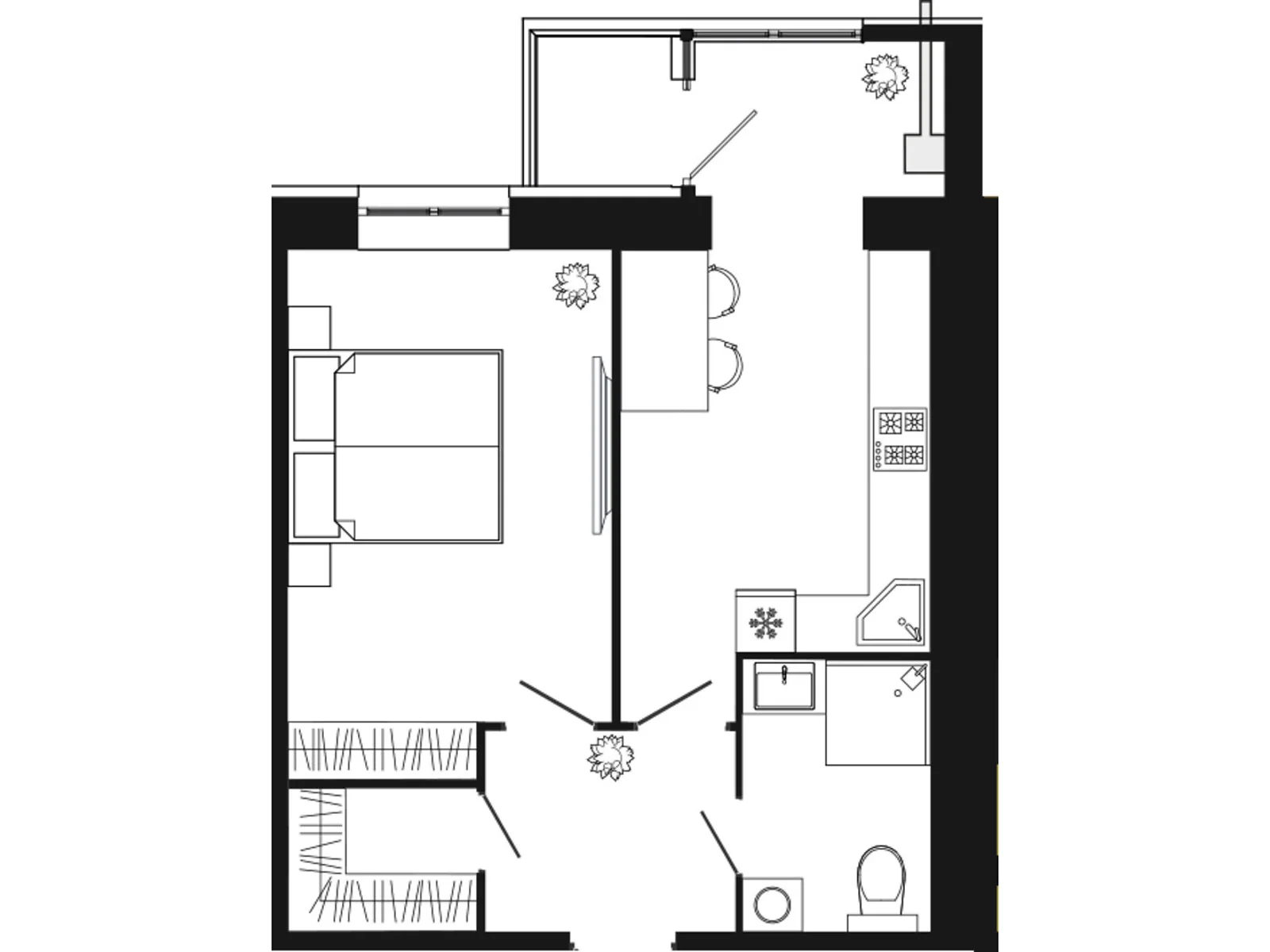 Продается 1-комнатная квартира 46 кв. м в Слобожанском, ул. Семейная, 6