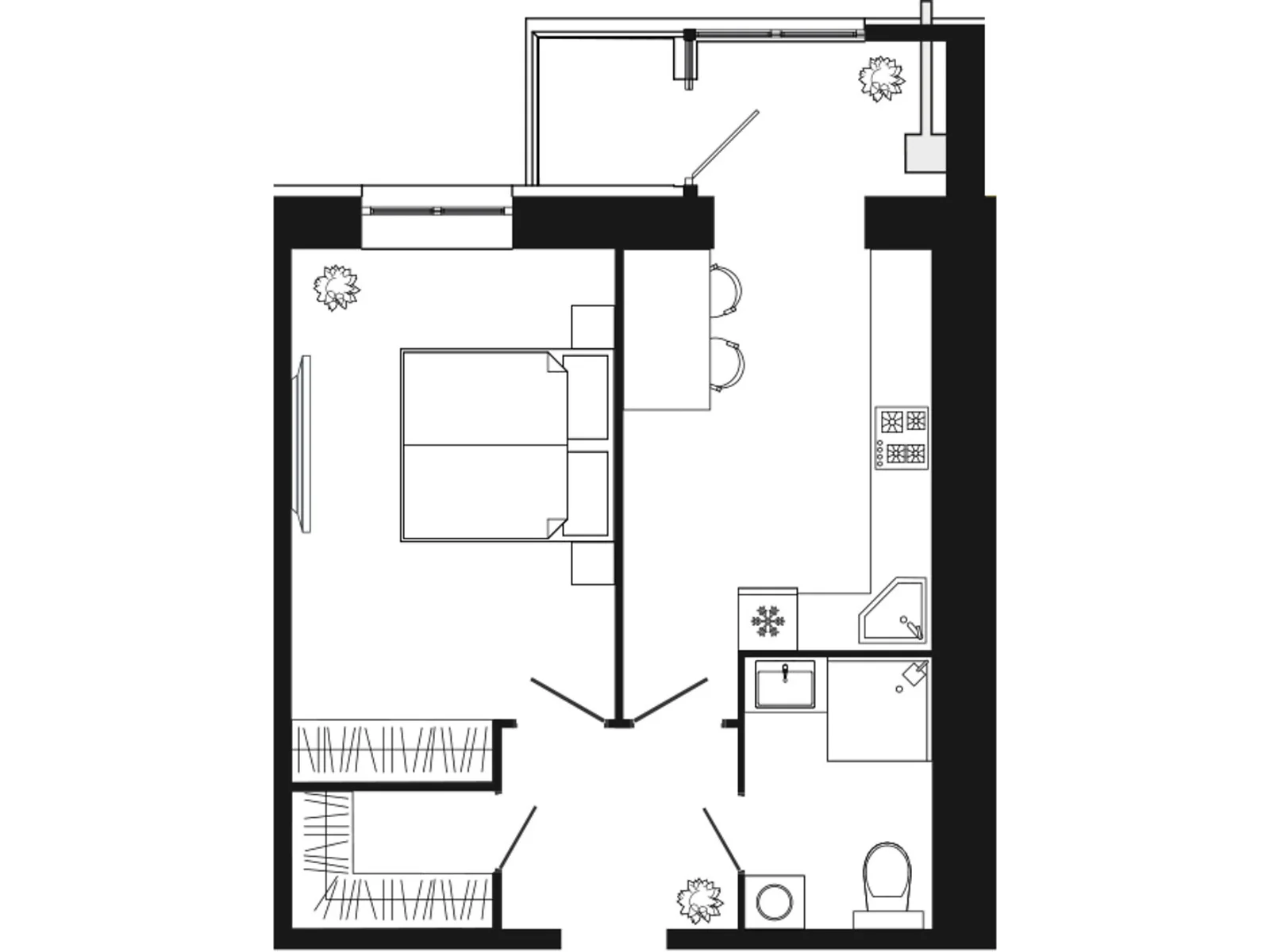 Продается 1-комнатная квартира 46.9 кв. м в Слобожанском, цена: 33163 $