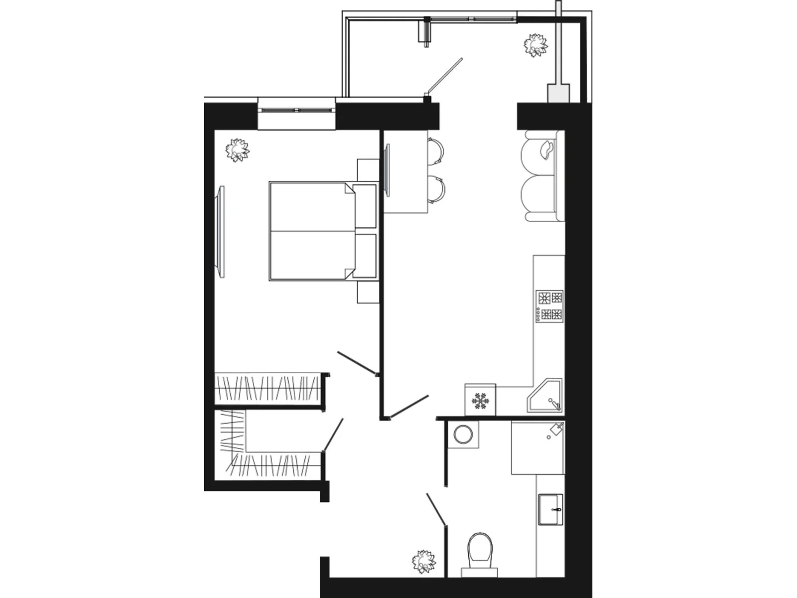 Продается 1-комнатная квартира 54.6 кв. м в Слобожанском, вул. Семейная, 6