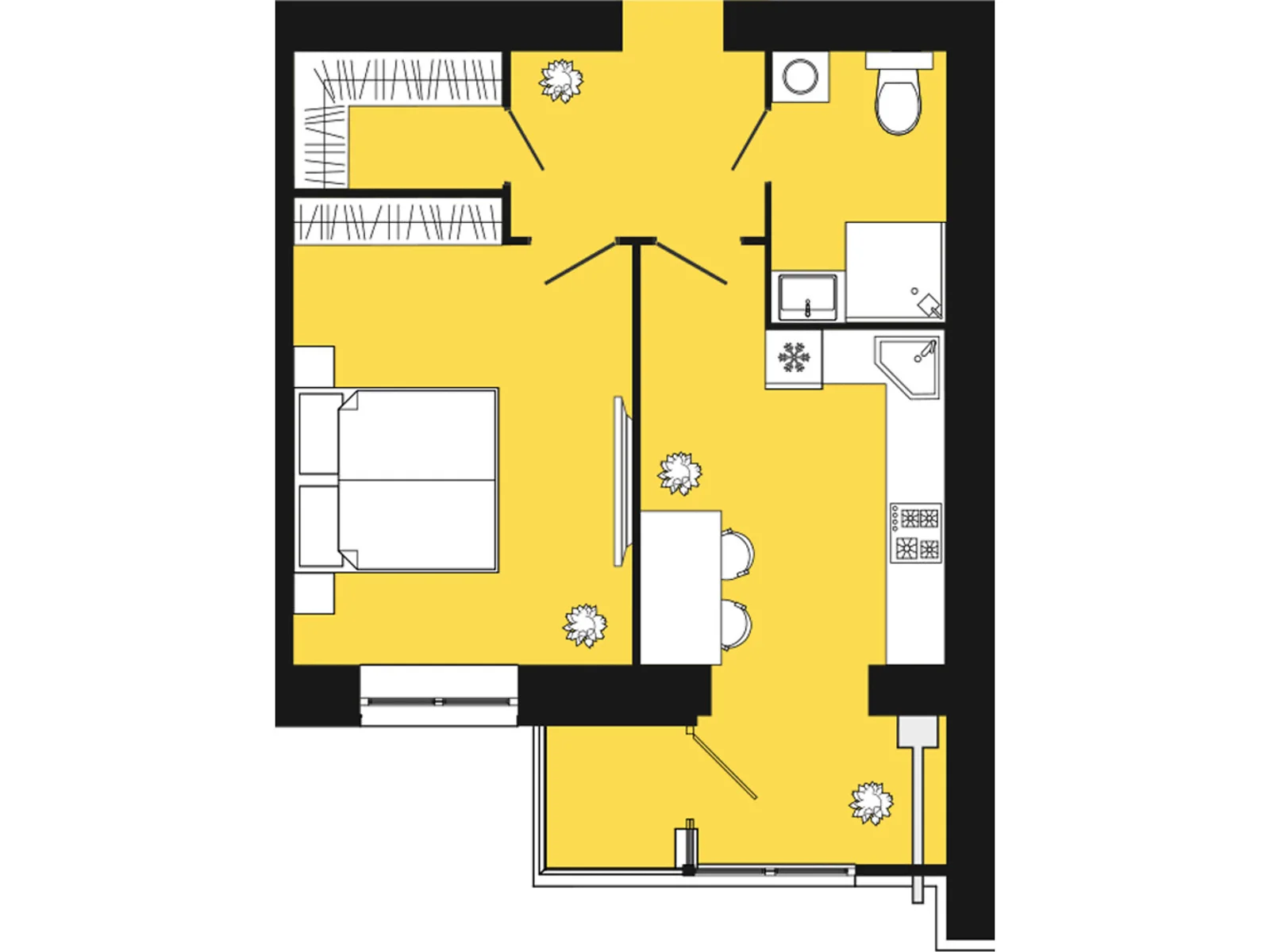 Продается 1-комнатная квартира 47.3 кв. м в Слобожанском, цена: 33446 $