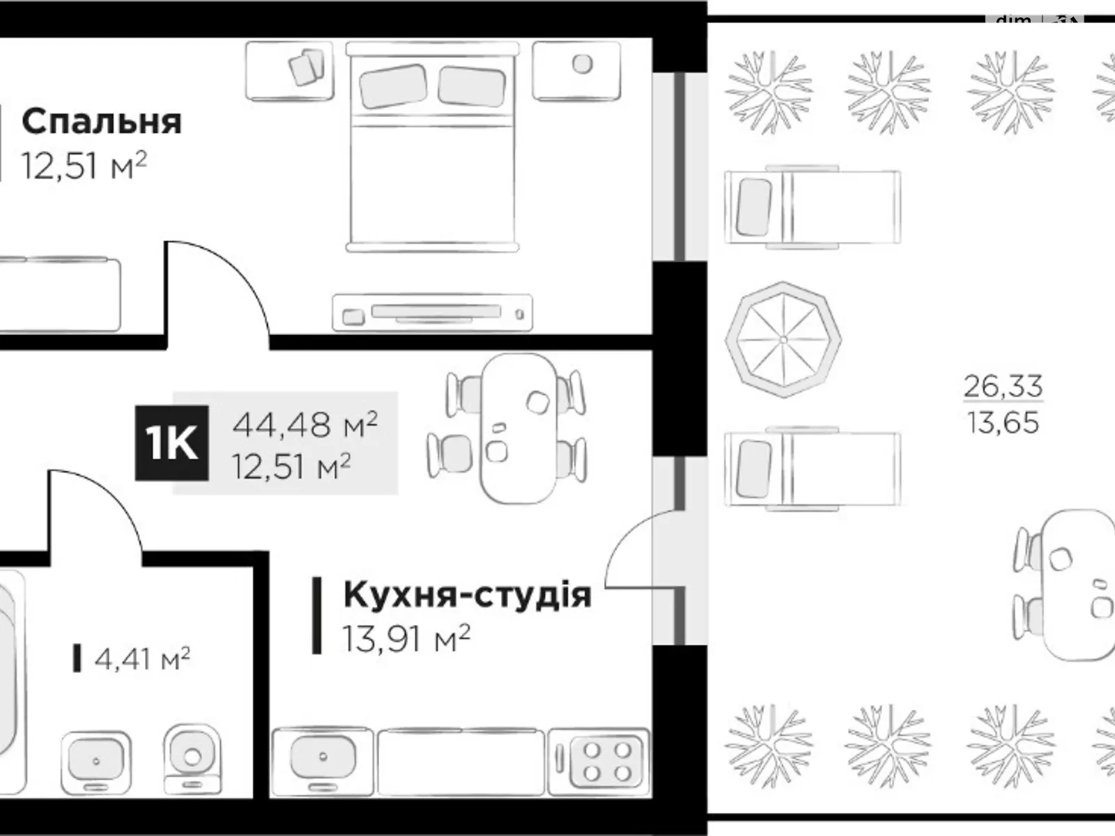 Продається 1-кімнатна квартира 45 кв. м у Львові, вул. Пасічна, 166 - фото 1