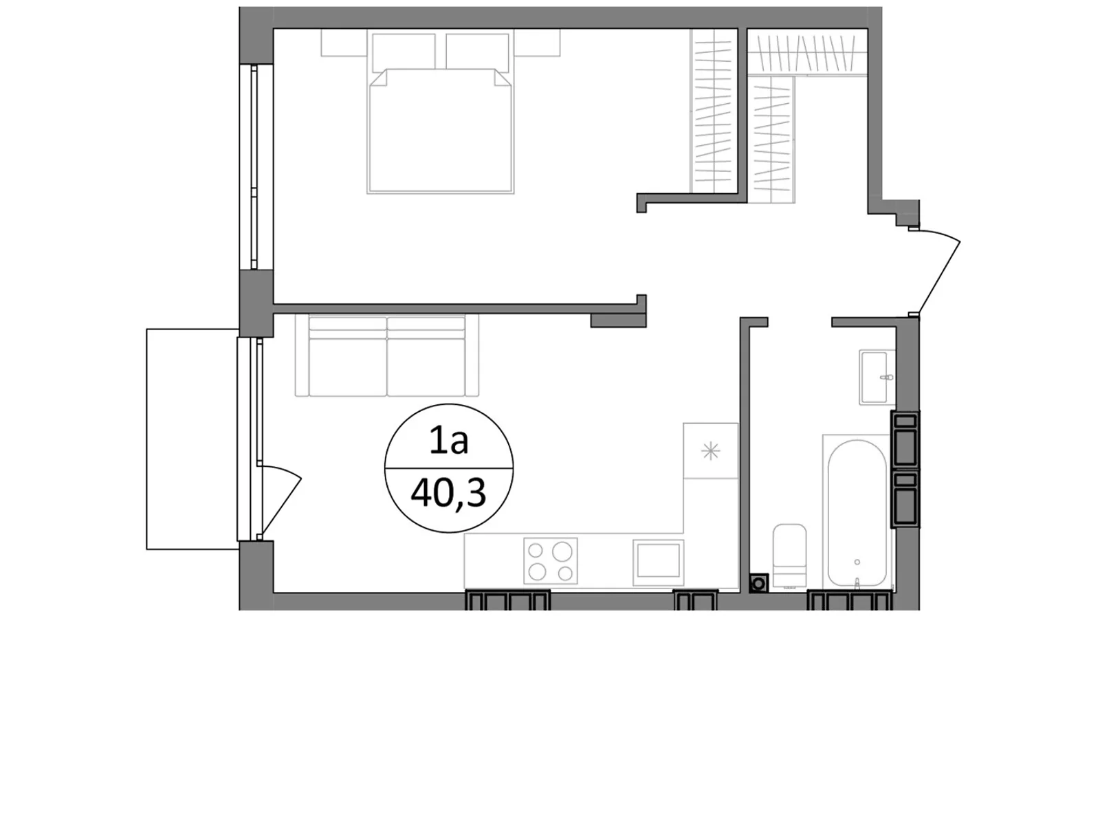 Продается 1-комнатная квартира 40.2 кв. м в Брюховичах, ул. Широкая, 22