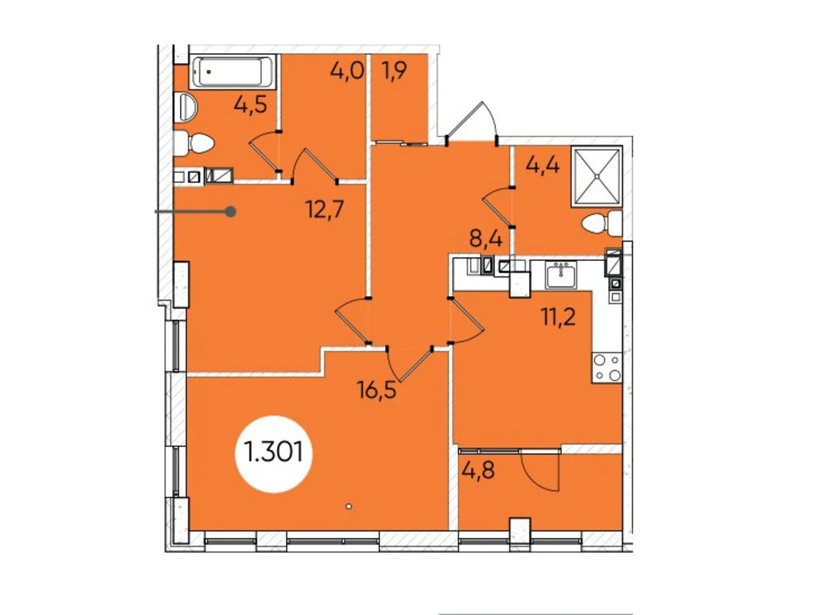 Продается 2-комнатная квартира 70.6 кв. м в Одессе, ул. Паустовского - фото 1