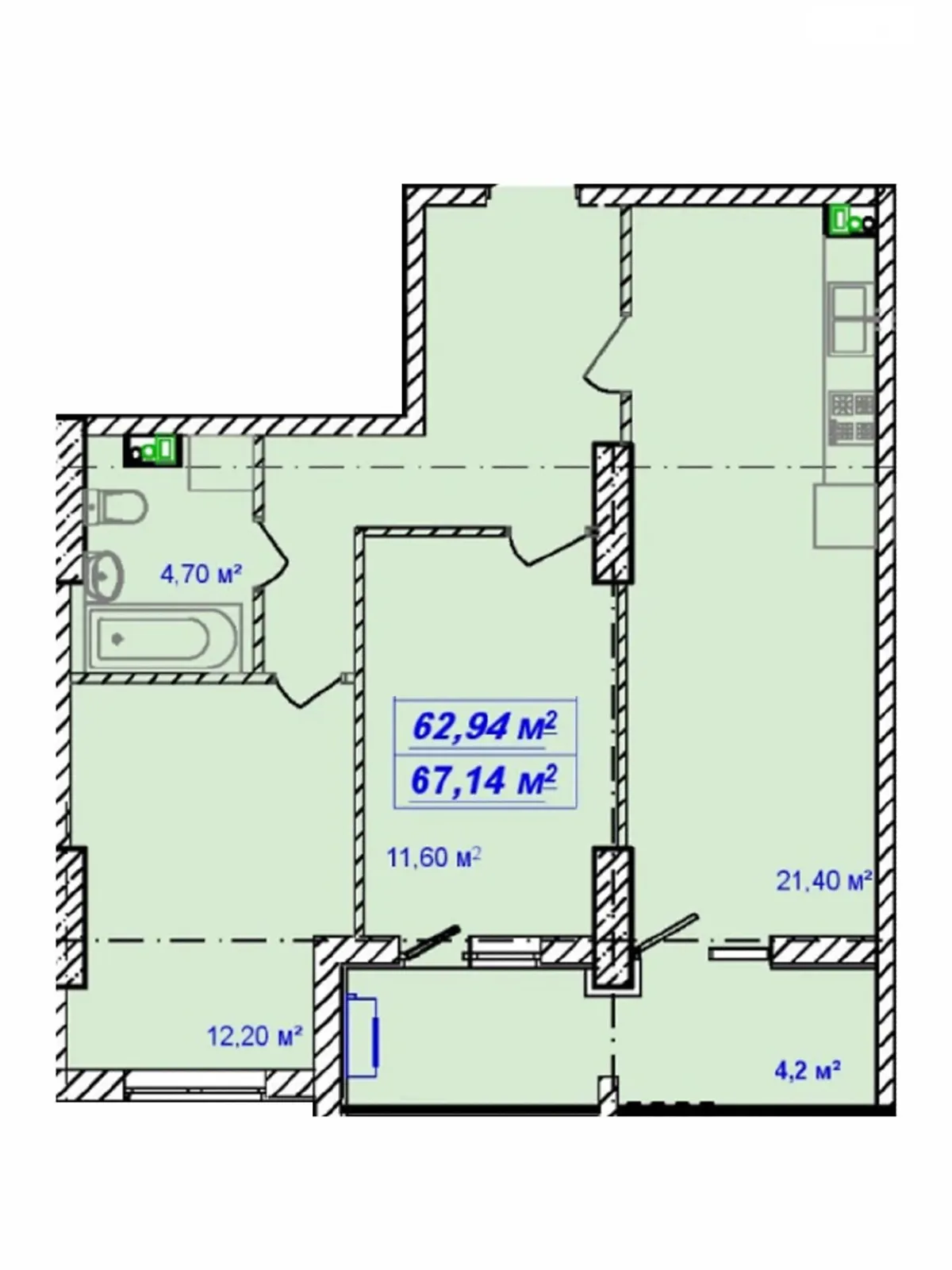 Продается 2-комнатная квартира 67 кв. м в Одессе - фото 3