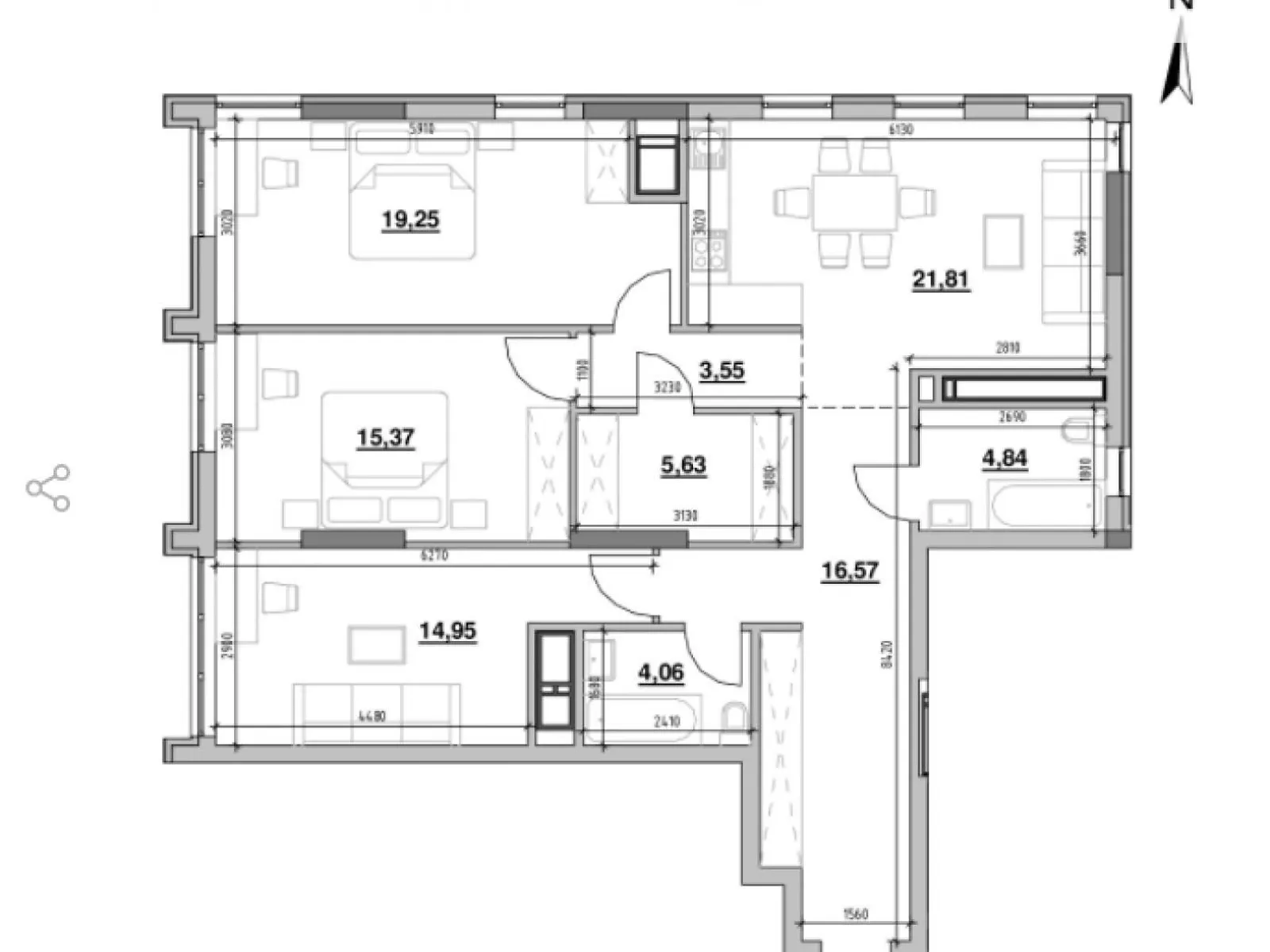 Продается 3-комнатная квартира 160 кв. м в Киеве, Железнодорожное шоссе, 45А