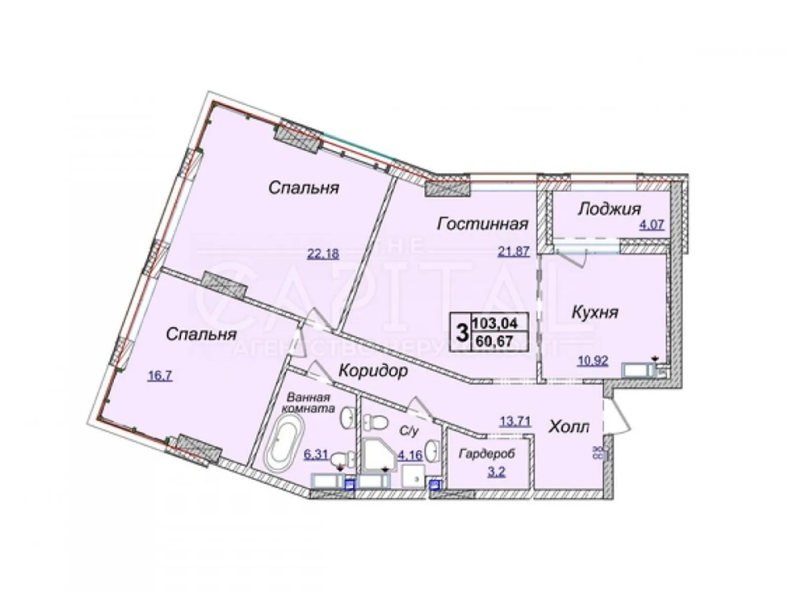 Продается 3-комнатная квартира 103.04 кв. м в Киеве, ул. Андрея Верхогляда(Драгомирова) - фото 1