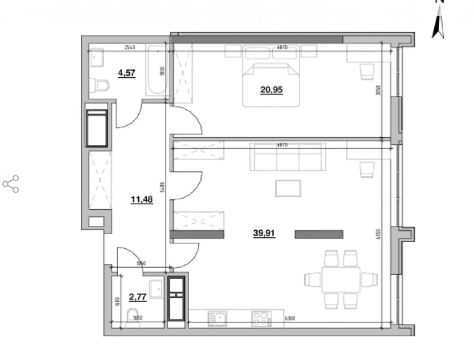 Продается 3-комнатная квартира 81 кв. м в Киеве, ул. 45-я Садовая