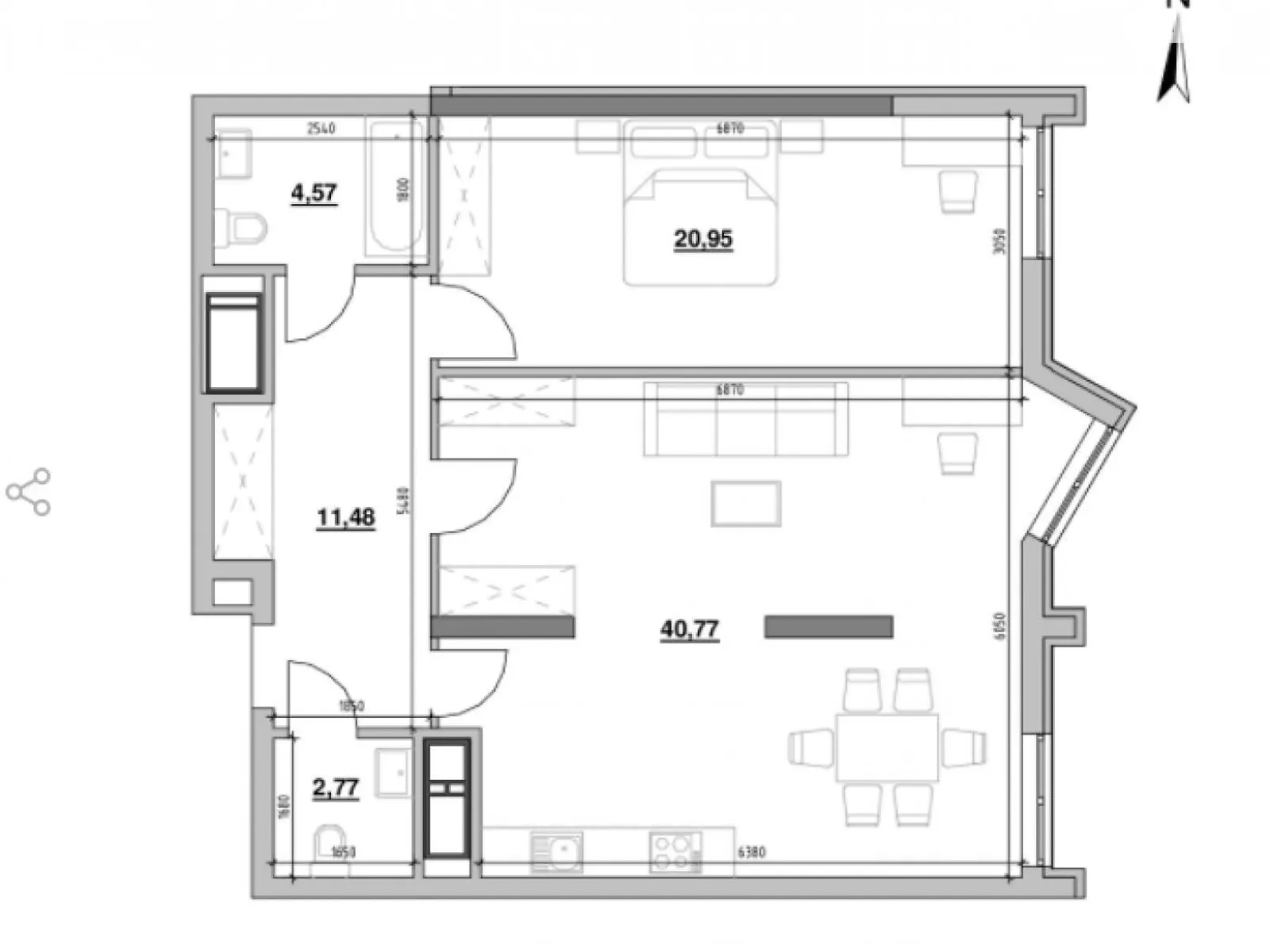 Продается 2-комнатная квартира 75 кв. м в Киеве, ул. 45-я Садовая