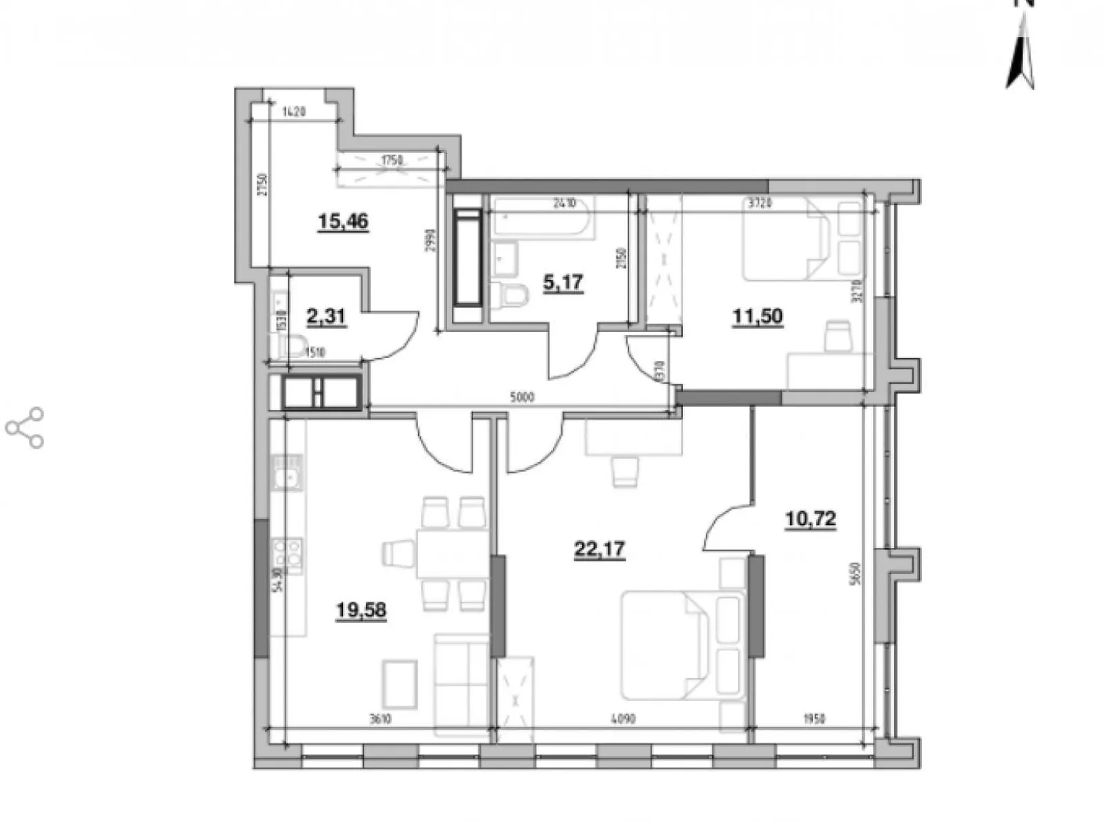 Продается 3-комнатная квартира 70 кв. м в Киеве, ул. 45-я Садовая - фото 1