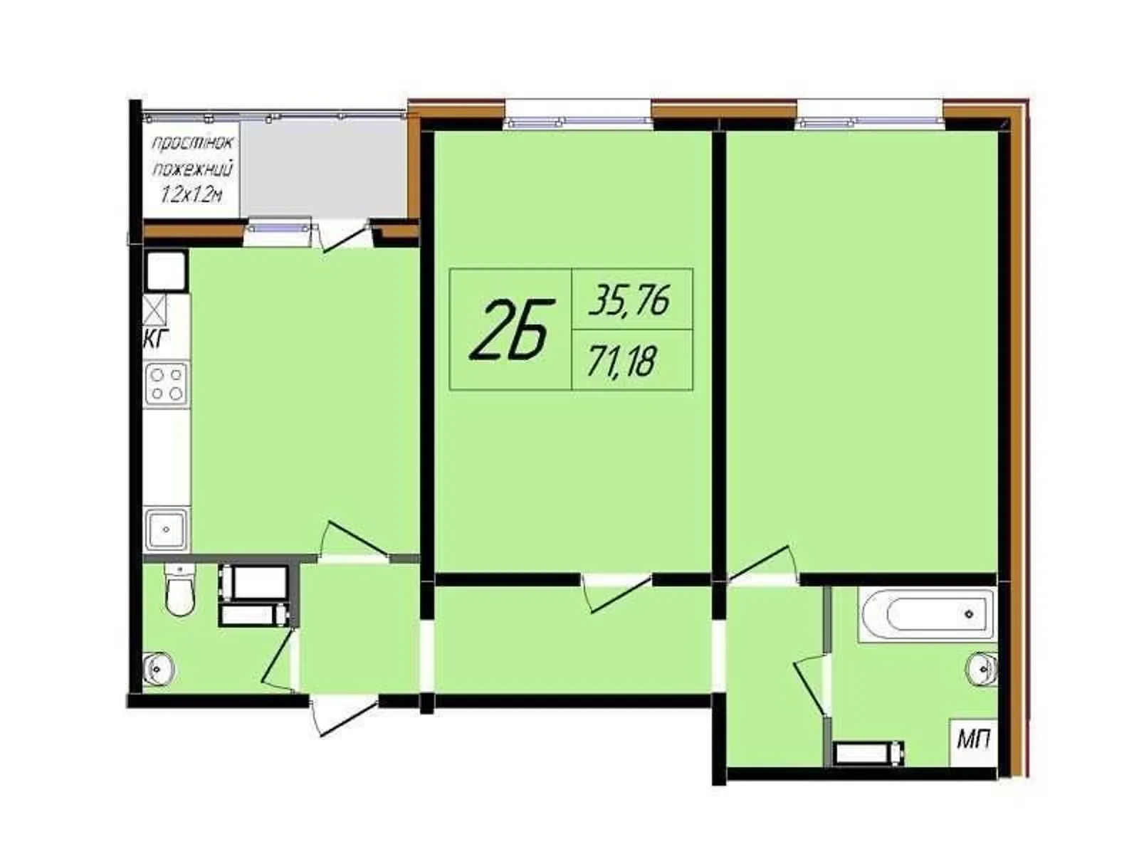 Продается 2-комнатная квартира 71 кв. м в Полтаве, ул. Половка, 83 - фото 1