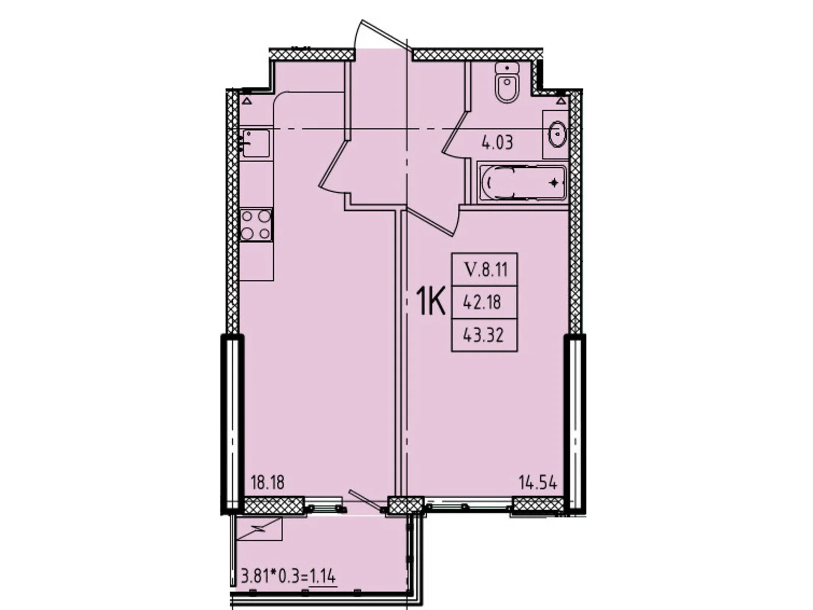 Продається 1-кімнатна квартира 43.32 кв. м у Одесі, вул. Генуезька, 1, 1/1