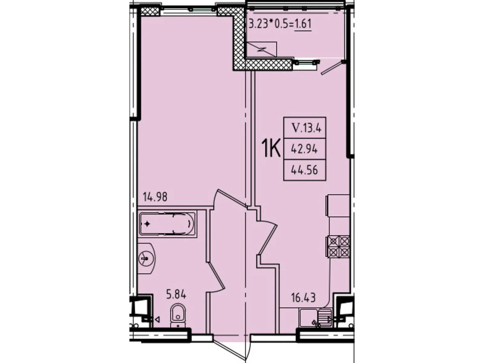 Продается 1-комнатная квартира 44.56 кв. м в Одессе, ул. Генуэзская, 1, 1/1 - фото 1