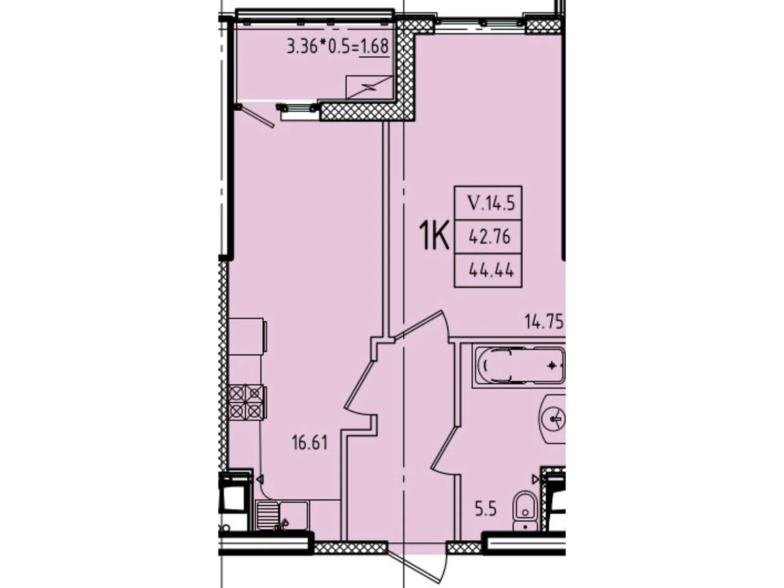 Продается 1-комнатная квартира 44.44 кв. м в Одессе, ул. Генуэзская, 1, 1/1 - фото 1