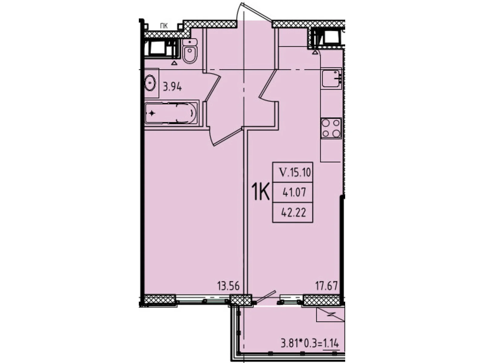 Продається 1-кімнатна квартира 42.22 кв. м у Одесі, вул. Генуезька, 1, 1/1