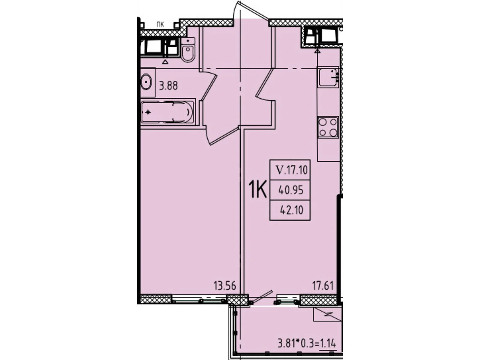 Продается 1-комнатная квартира 42.1 кв. м в Одессе, ул. Генуэзская, 1, 1/1