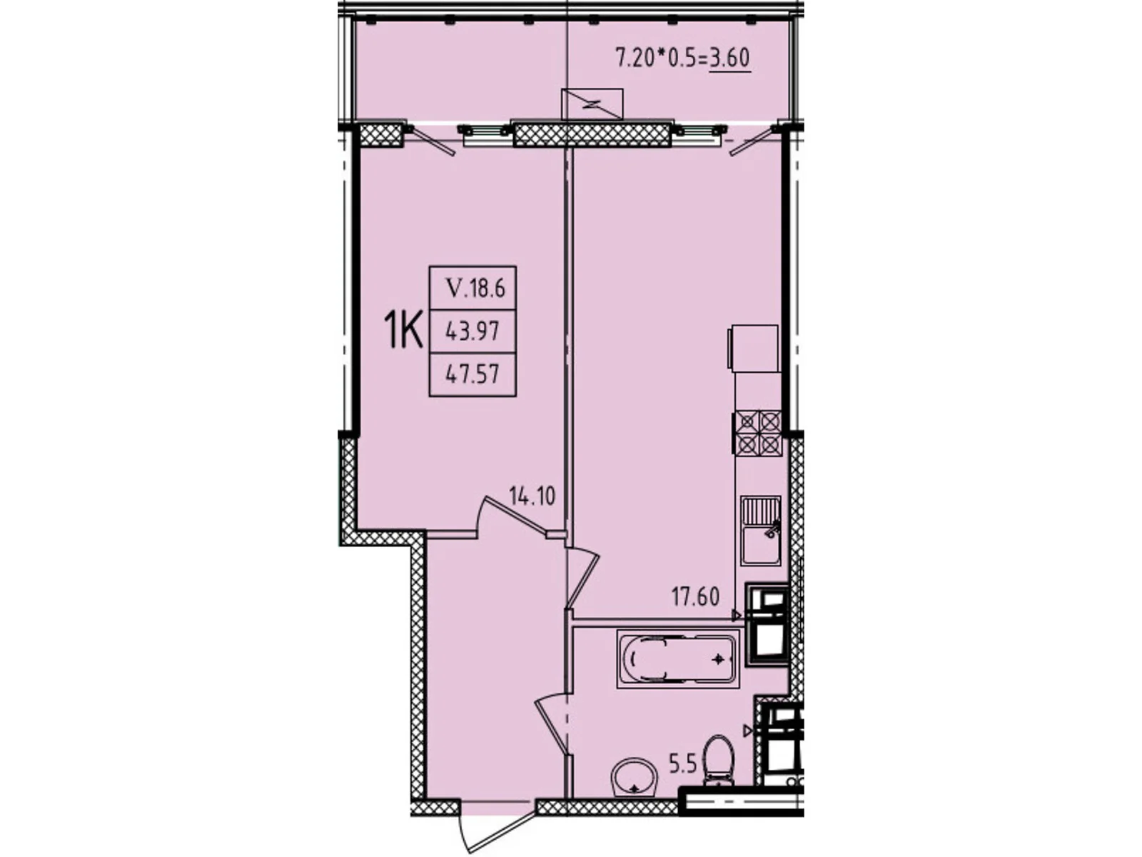 Продается 1-комнатная квартира 47.57 кв. м в Одессе, ул. Генуэзская, 1, 1/1 - фото 1