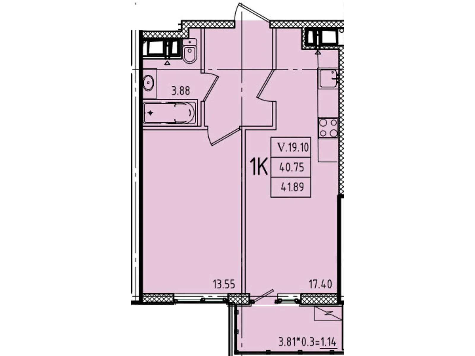 Продается 1-комнатная квартира 41.89 кв. м в Одессе, ул. Генуэзская, 1, 1/1