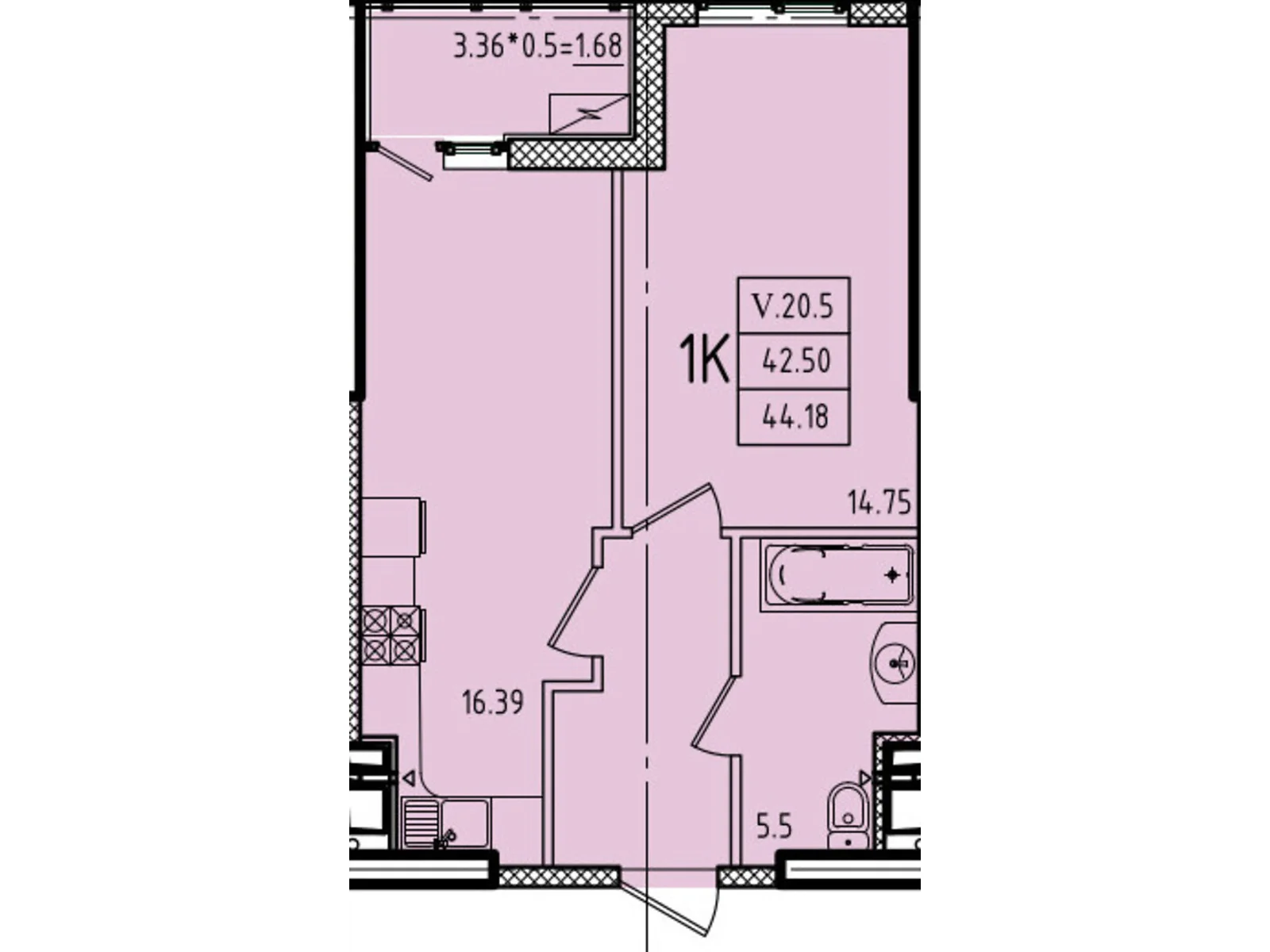 Продается 1-комнатная квартира 44.18 кв. м в Одессе, ул. Генуэзская, 1, 1/1