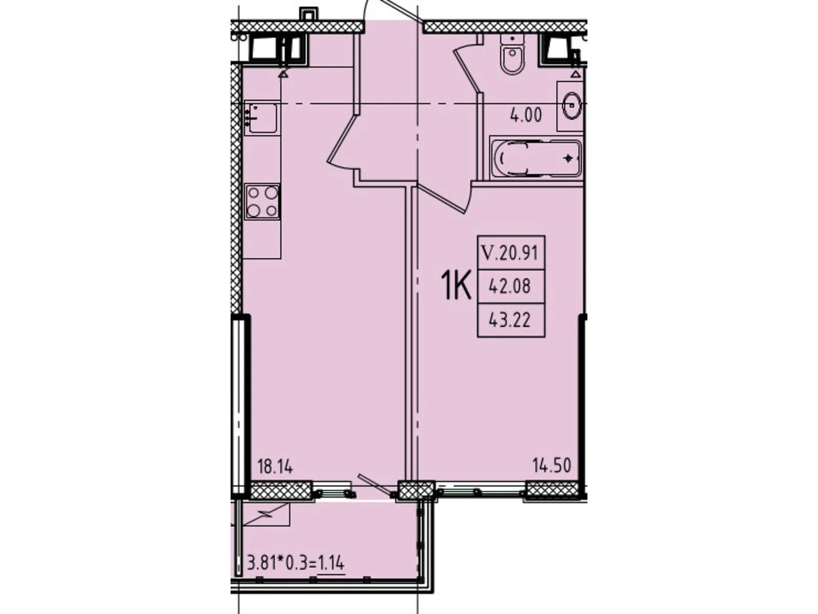 Продается 1-комнатная квартира 43.22 кв. м в Одессе, ул. Генуэзская, 1, 1/1