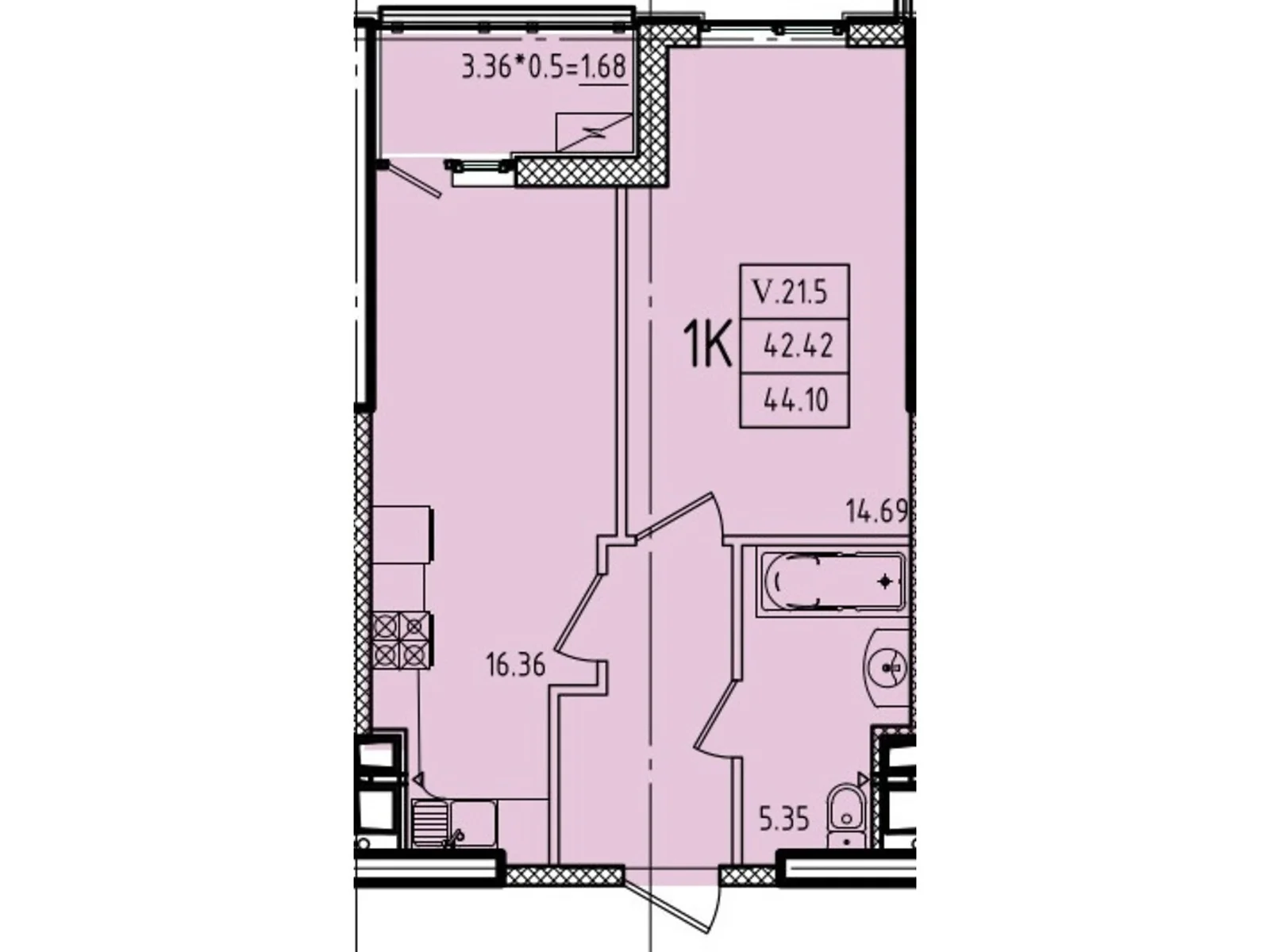 Продается 1-комнатная квартира 44.1 кв. м в Одессе, ул. Генуэзская, 1, 1/1