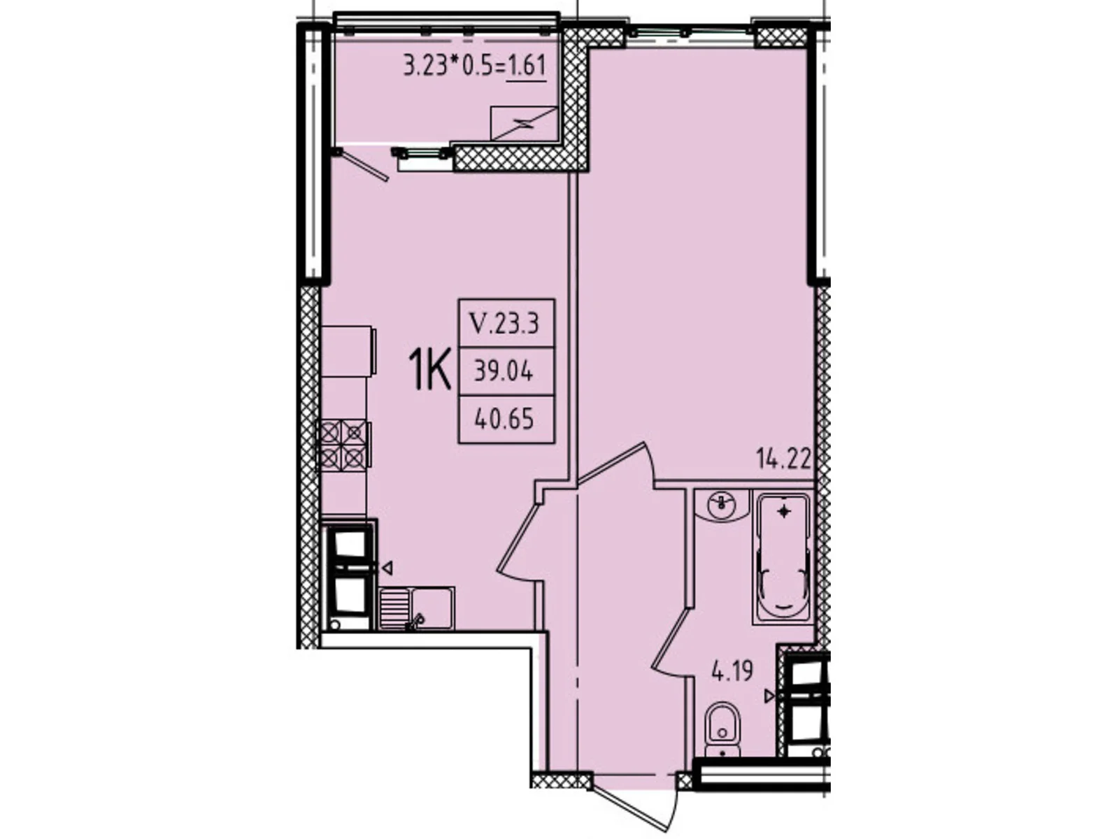 Продается 1-комнатная квартира 40.65 кв. м в Одессе - фото 1