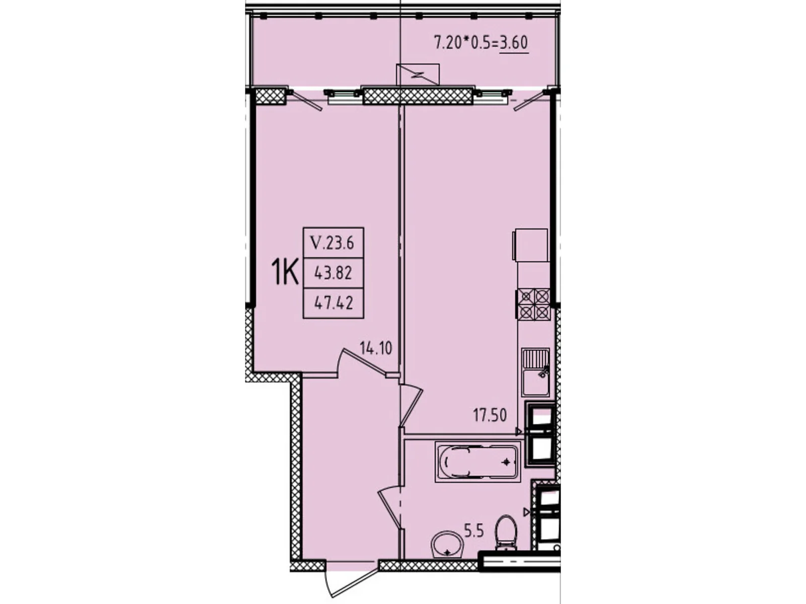 Продается 1-комнатная квартира 47.42 кв. м в Одессе, ул. Генуэзская, 1, 1/1