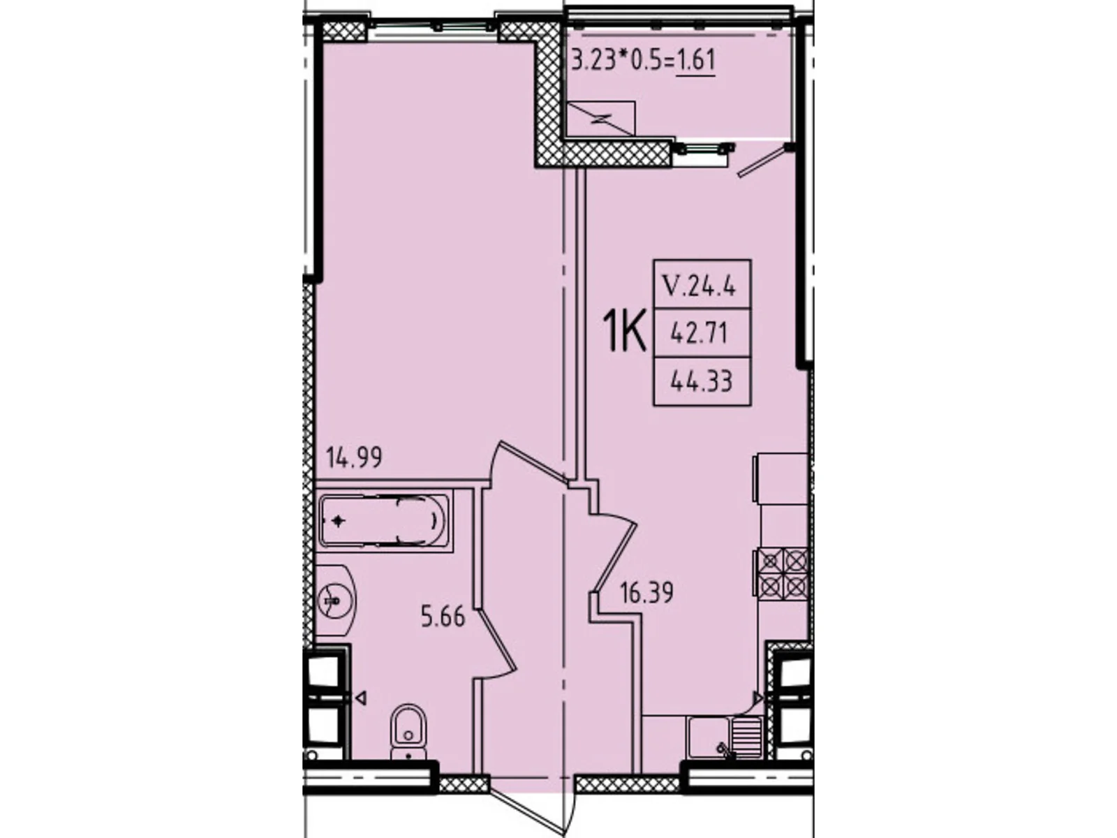 Продается 1-комнатная квартира 44.33 кв. м в Одессе, ул. Генуэзская, 1, 1/1