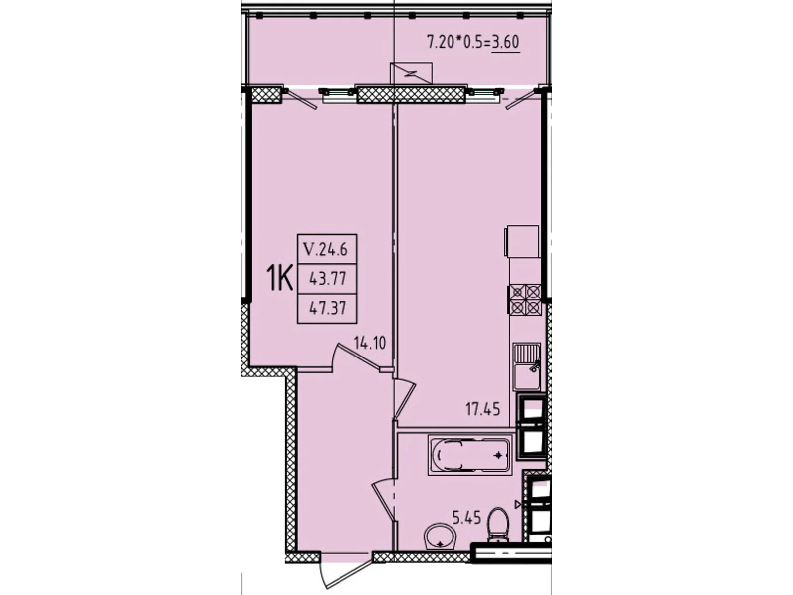 Продается 1-комнатная квартира 47.37 кв. м в Одессе, ул. Генуэзская, 1, 1/1