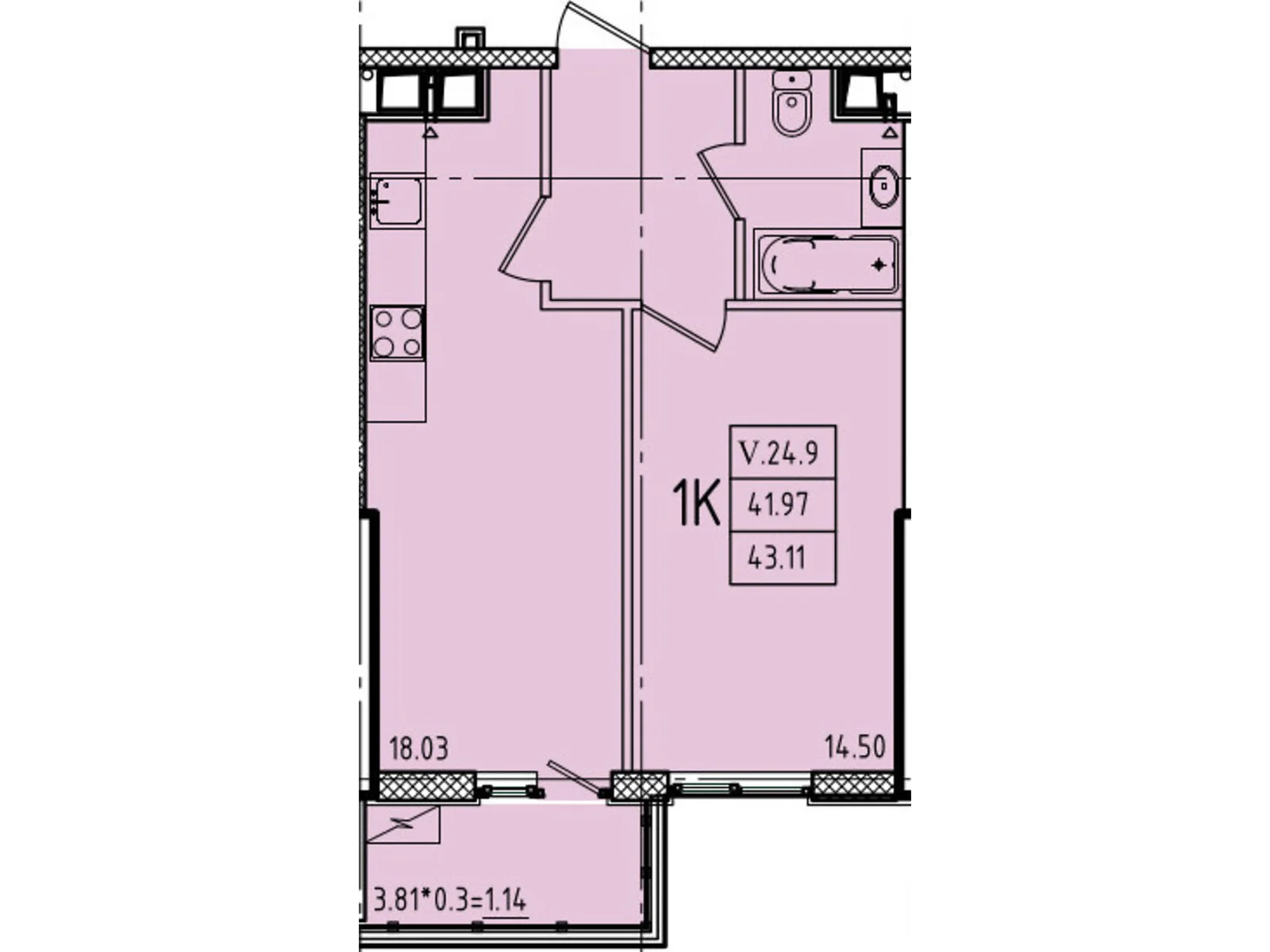 Продается 1-комнатная квартира 43.11 кв. м в Одессе, ул. Генуэзская, 1, 1/1 - фото 1