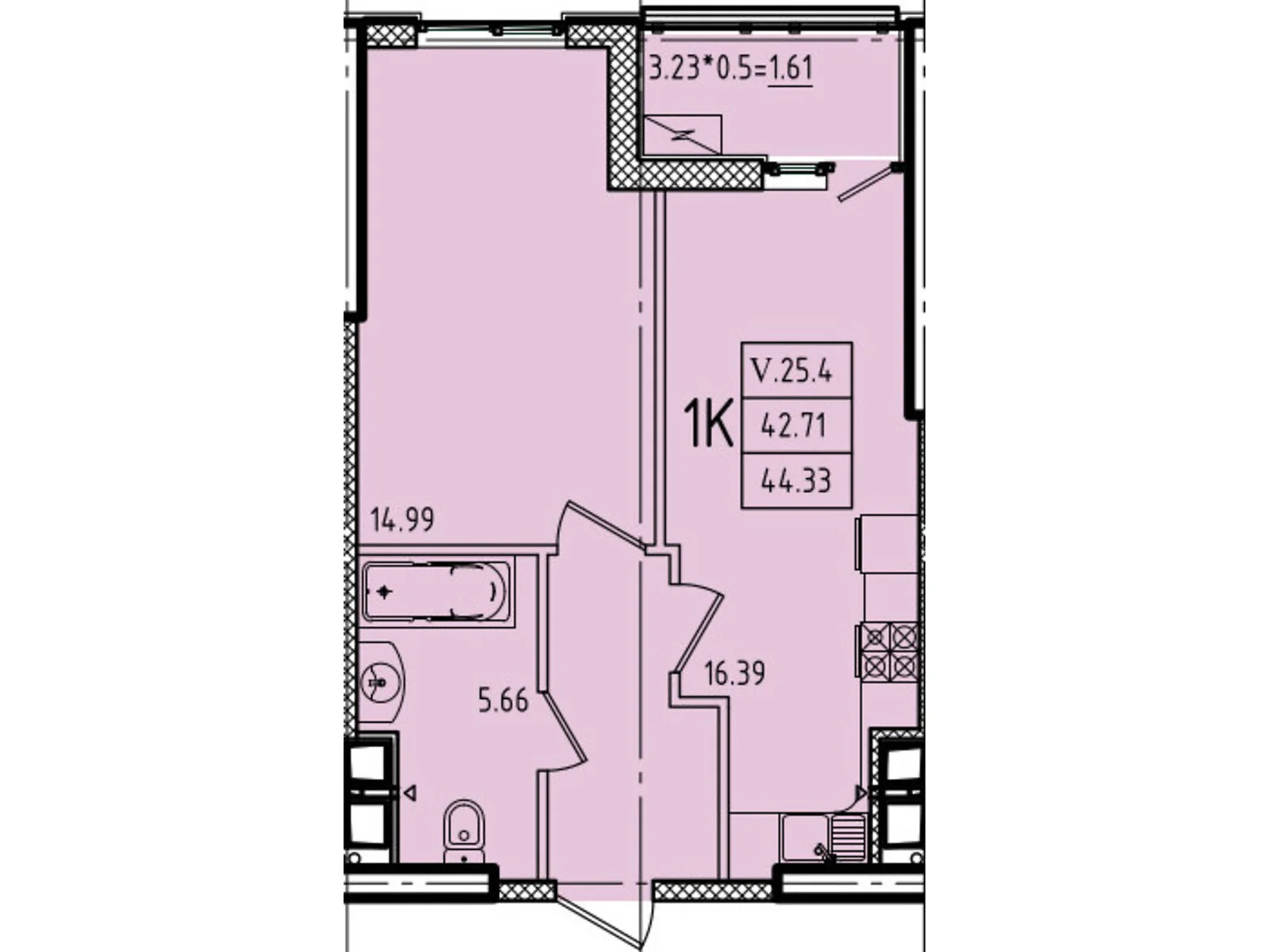 Продается 1-комнатная квартира 44.33 кв. м в Одессе, ул. Генуэзская, 1, 1/1