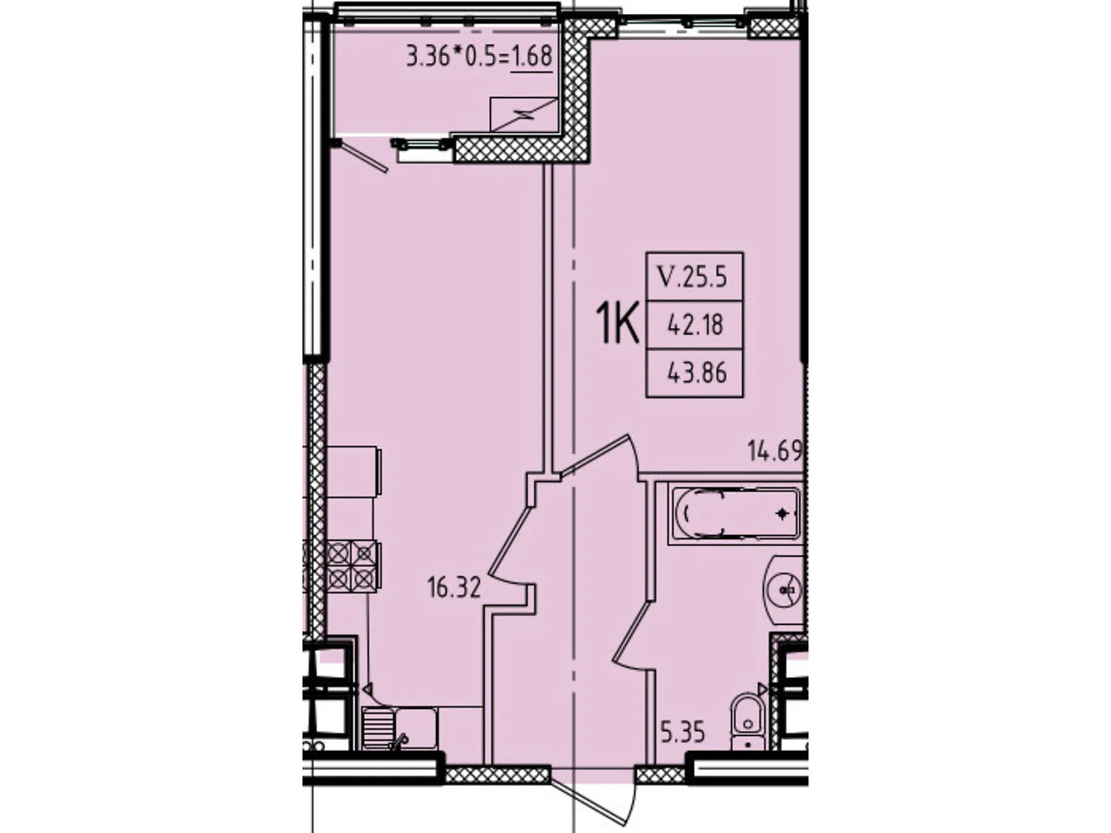 Продается 1-комнатная квартира 43.86 кв. м в Одессе, ул. Генуэзская, 1, 1/1 - фото 1