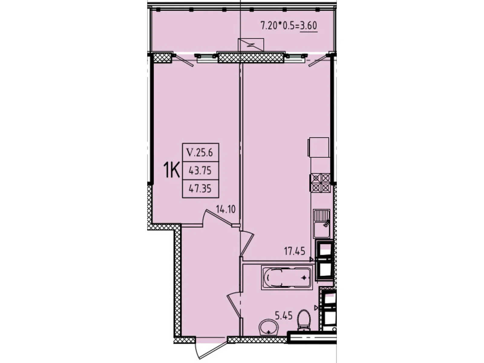 Продається 1-кімнатна квартира 47.35 кв. м у Одесі, вул. Генуезька, 1, 1/1