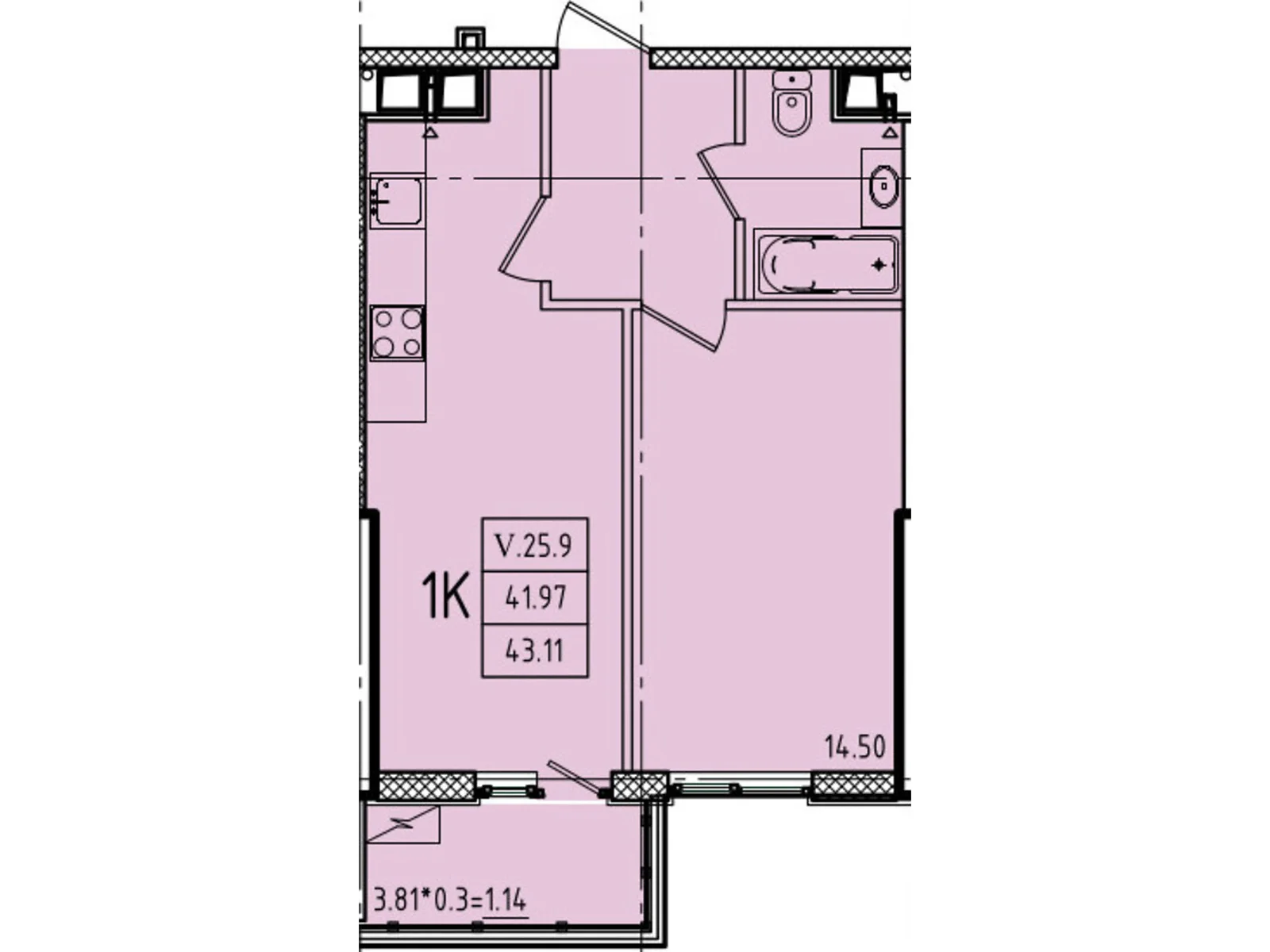 Продается 1-комнатная квартира 43.11 кв. м в Одессе, ул. Генуэзская, 1, 1/1 - фото 1