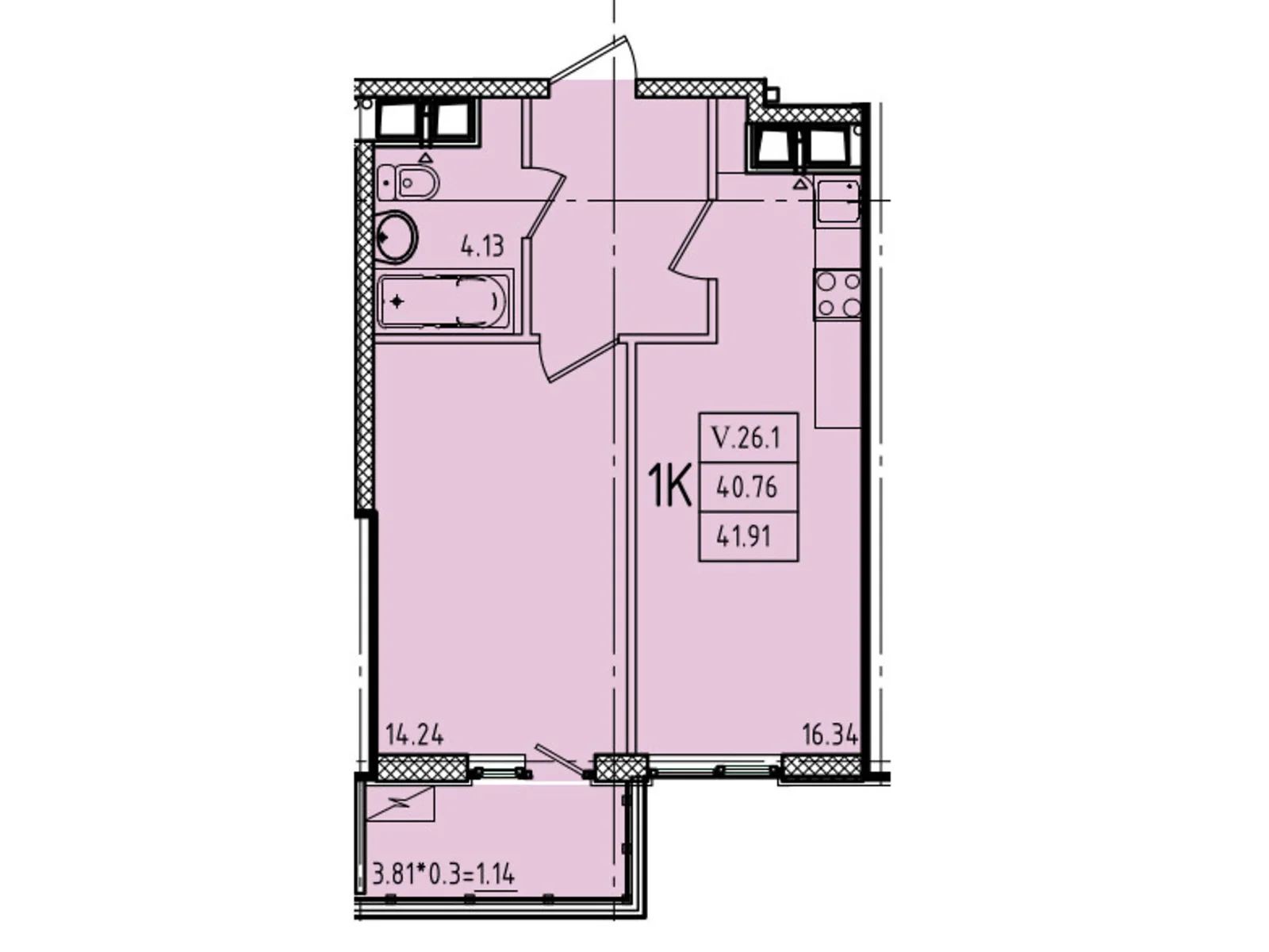 Продается 1-комнатная квартира 41.91 кв. м в Одессе, ул. Генуэзская, 1, 1/1 - фото 1