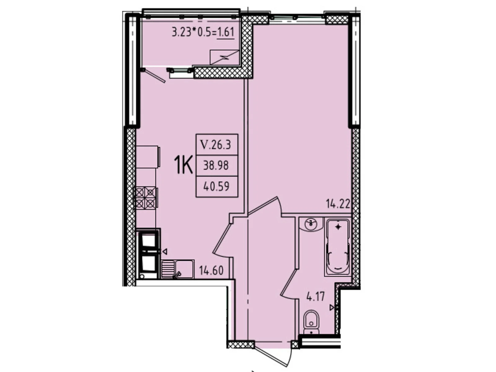 Продается 1-комнатная квартира 40.59 кв. м в Одессе, ул. Генуэзская, 1, 1/1