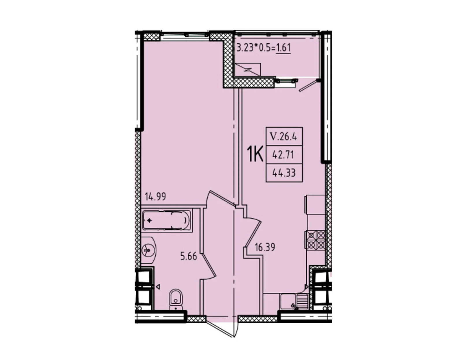 Продается 1-комнатная квартира 44.33 кв. м в Одессе, ул. Генуэзская, 1, 1/1