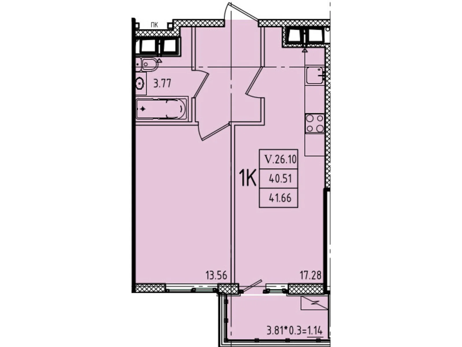 Продается 1-комнатная квартира 41.66 кв. м в Одессе, ул. Генуэзская, 1, 1/1