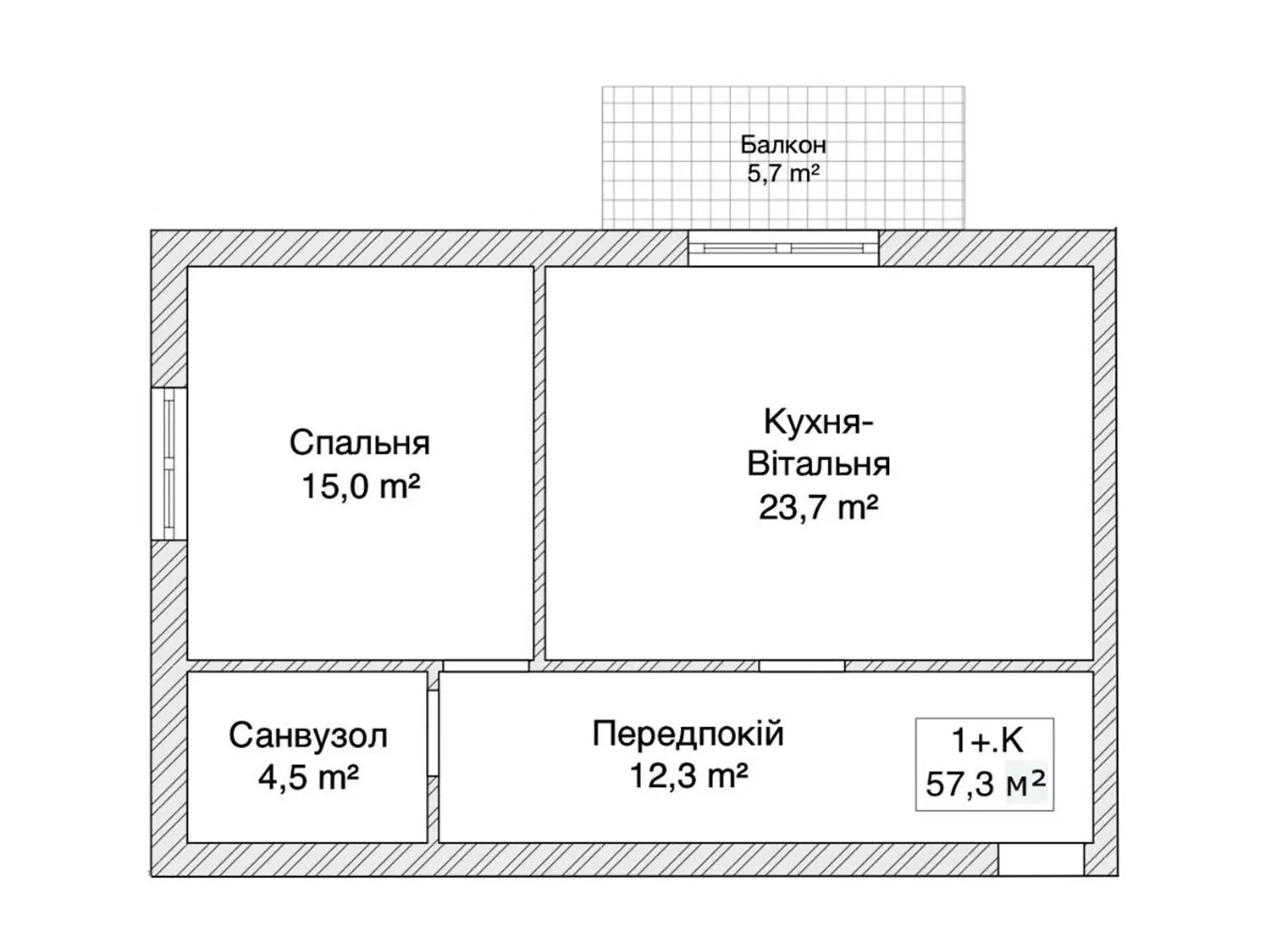 Продается 1-комнатная квартира 57.3 кв. м в Виннице, 1-й пер. Болгарский(Константиновича), 13