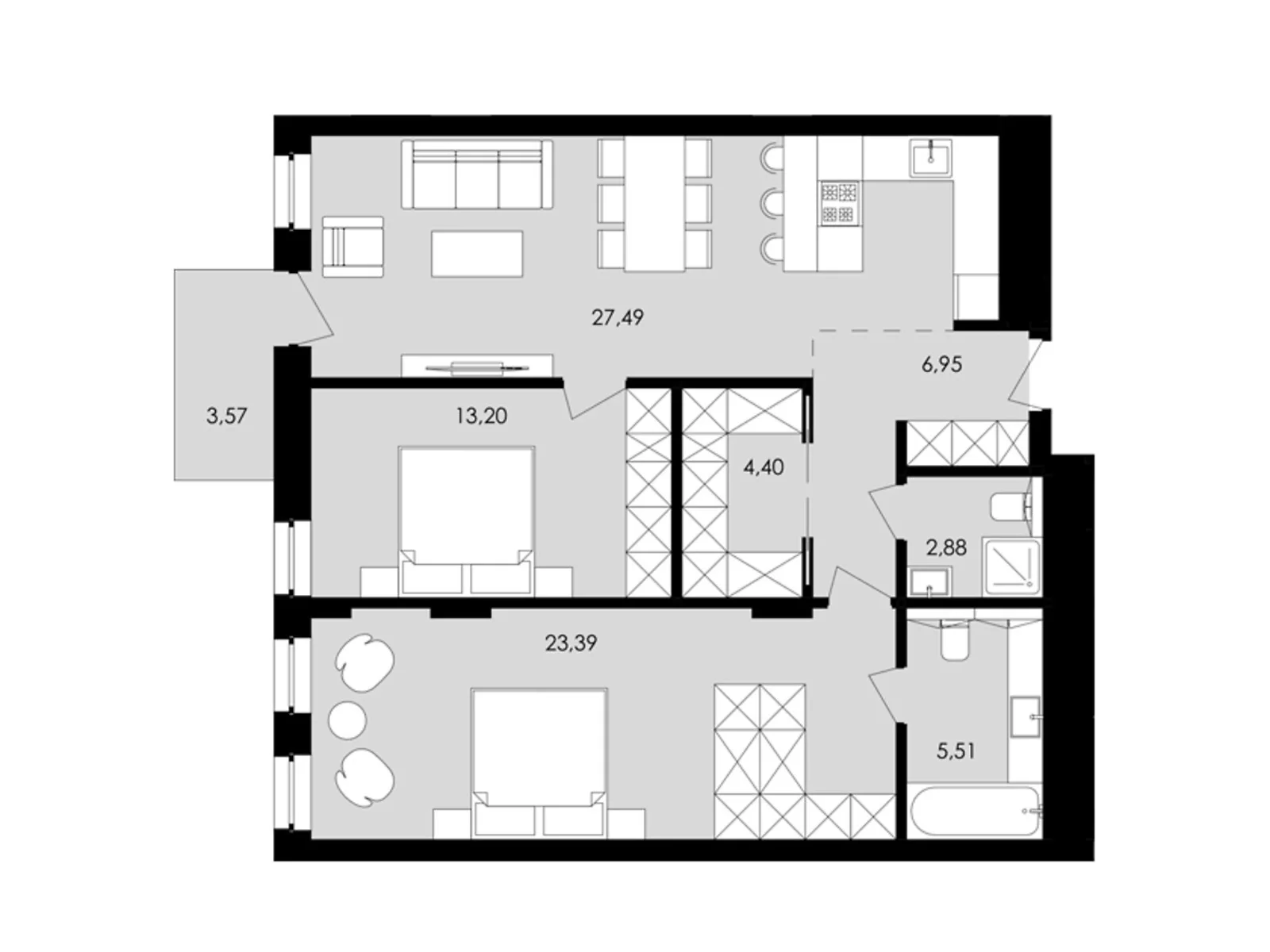 Продается 2-комнатная квартира 85 кв. м в Львове, ул. Замарстиновская, 76 - фото 1