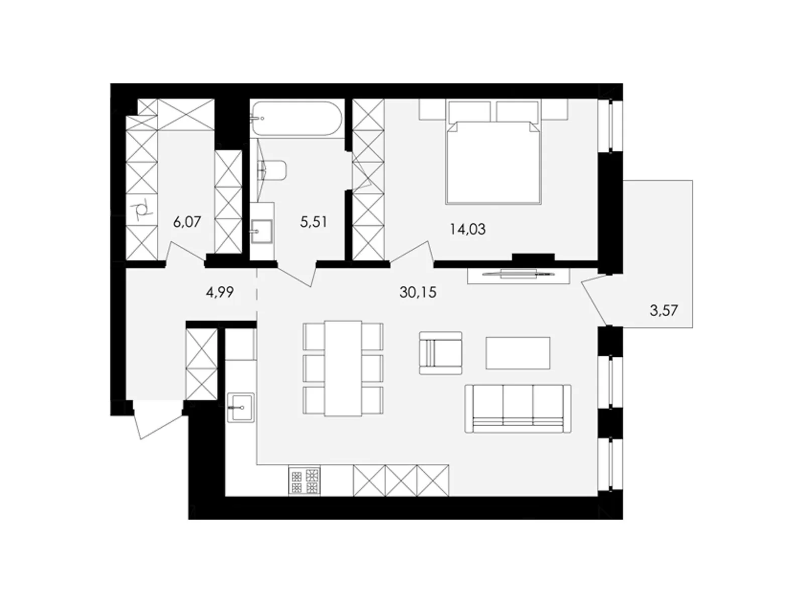 Продается 1-комнатная квартира 62 кв. м в Львове, ул. Замарстиновская, 76