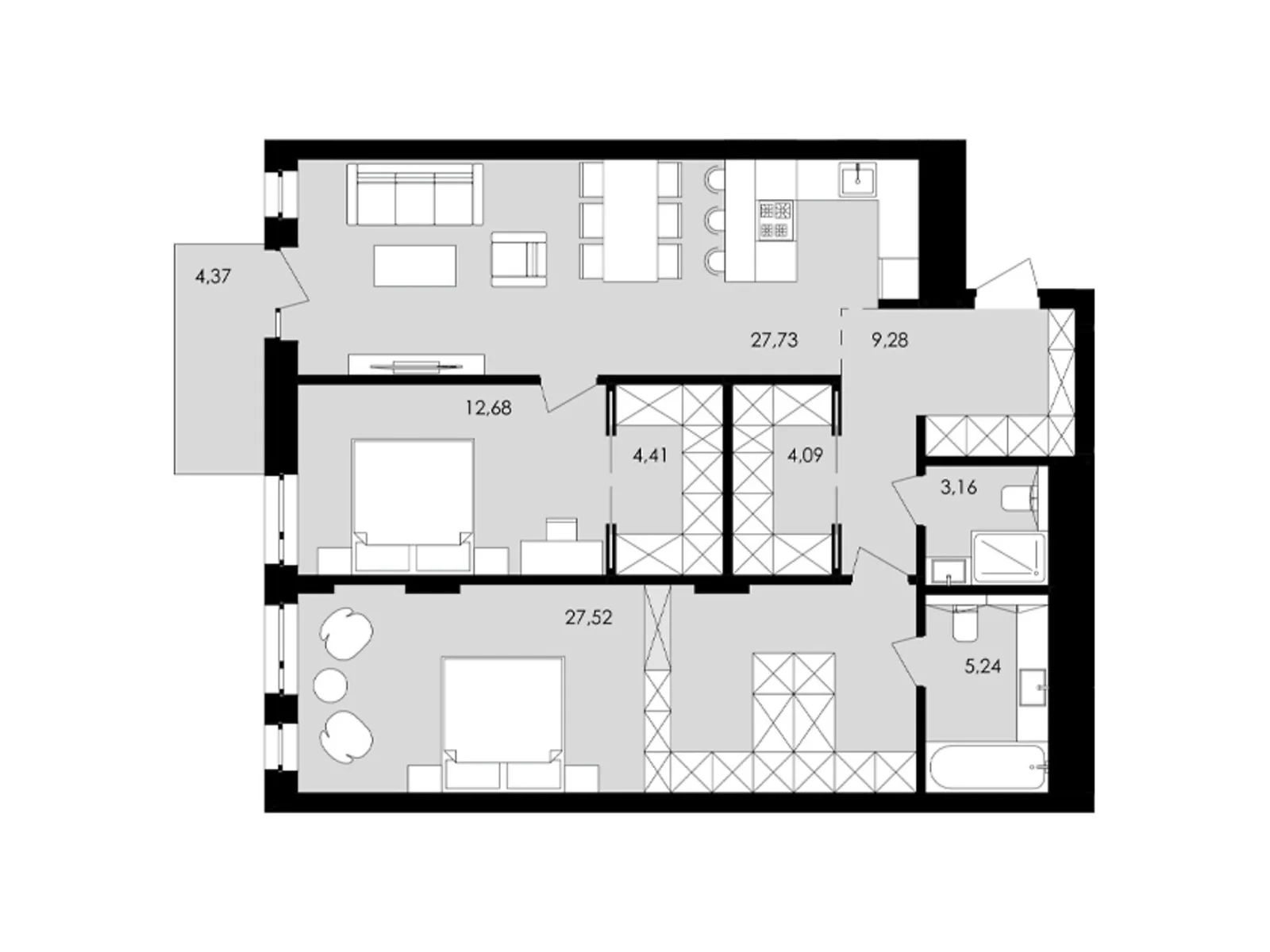 Продается 2-комнатная квартира 95 кв. м в Львове, ул. Замарстиновская, 76 - фото 1