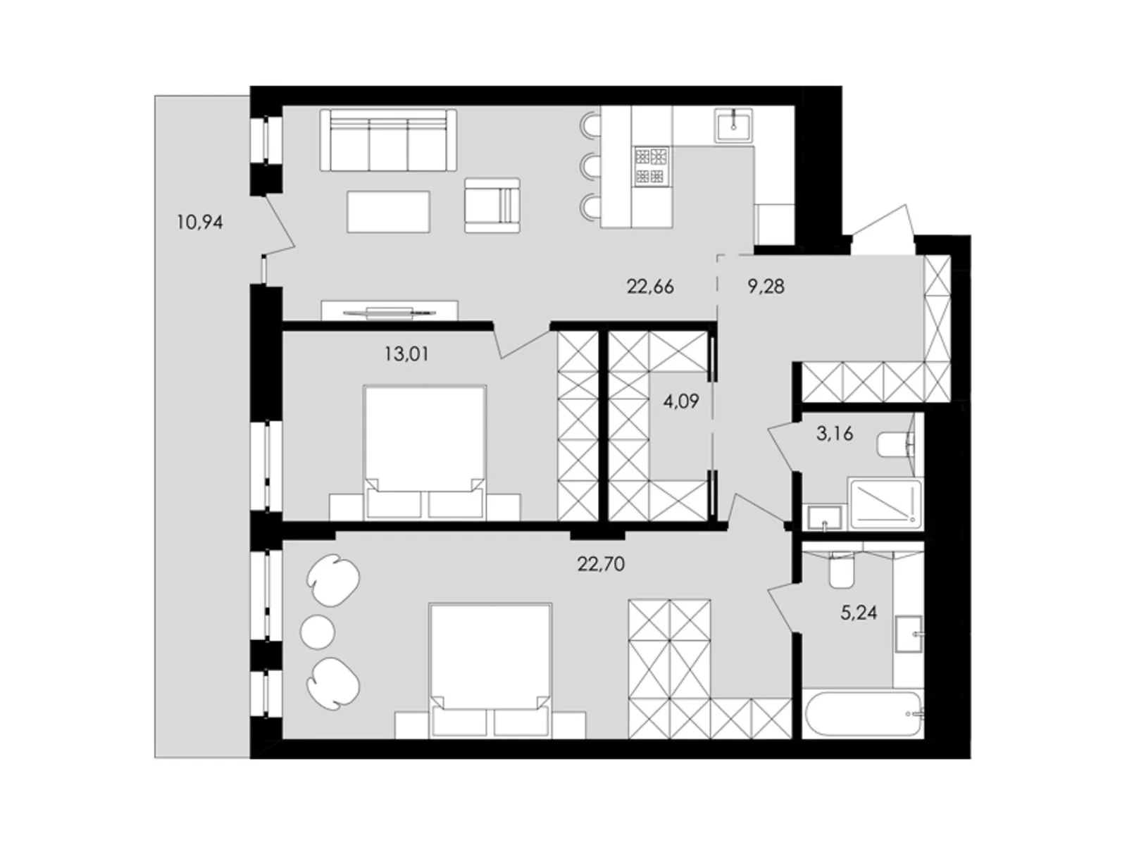 Продается 2-комнатная квартира 83 кв. м в Львове, ул. Замарстиновская, 76