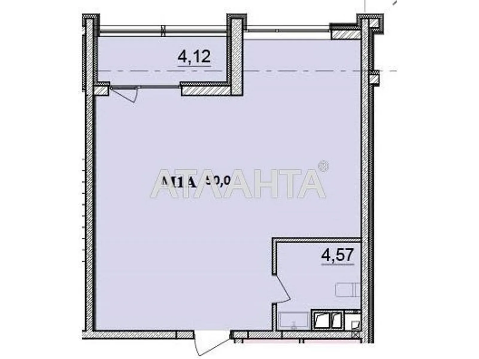 Продається 1-кімнатна квартира 51.6 кв. м у Одесі, вул. Івана Франка