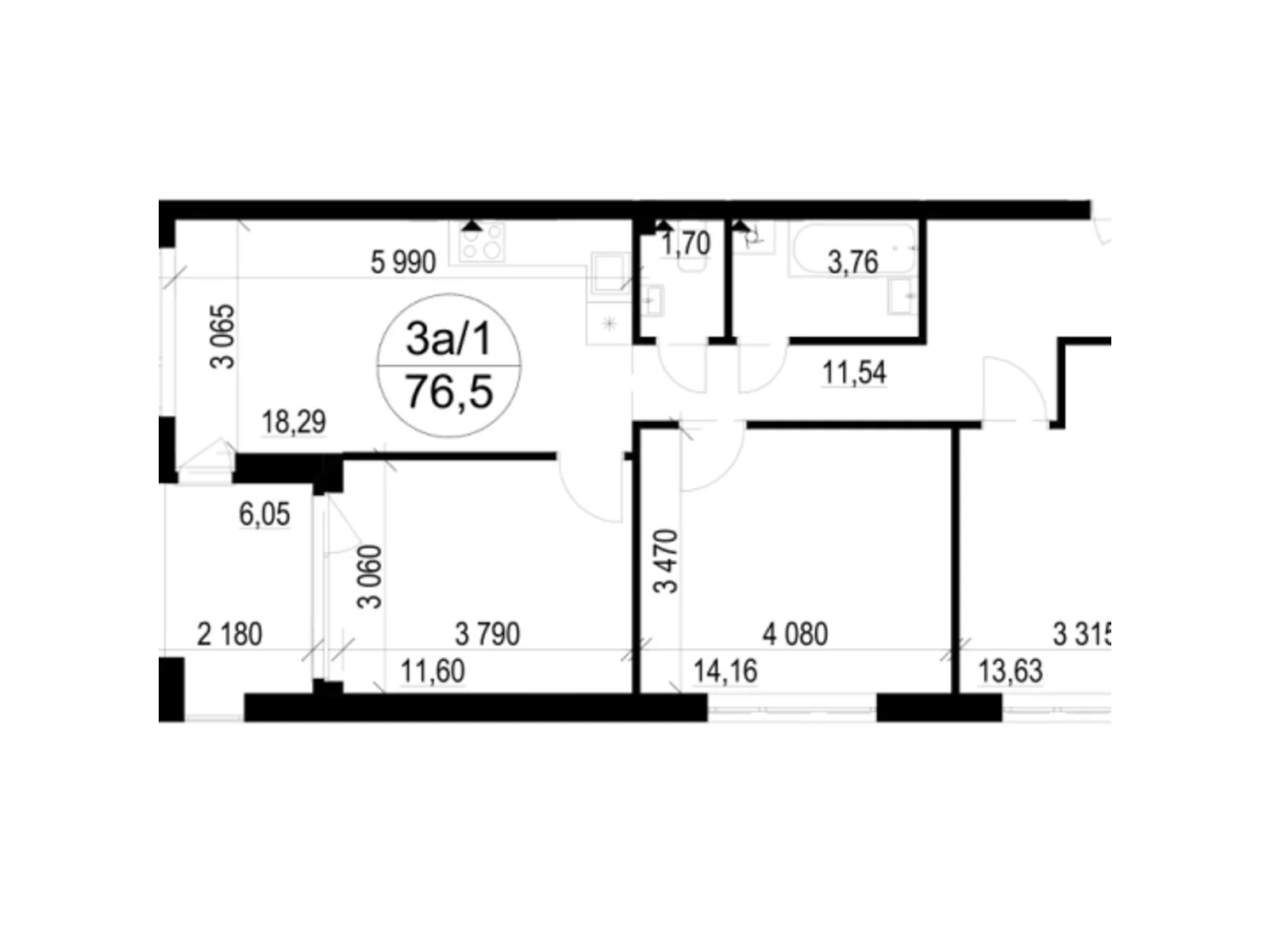 Продается 3-комнатная квартира 76.5 кв. м в Брюховичах, цена: 80554 $