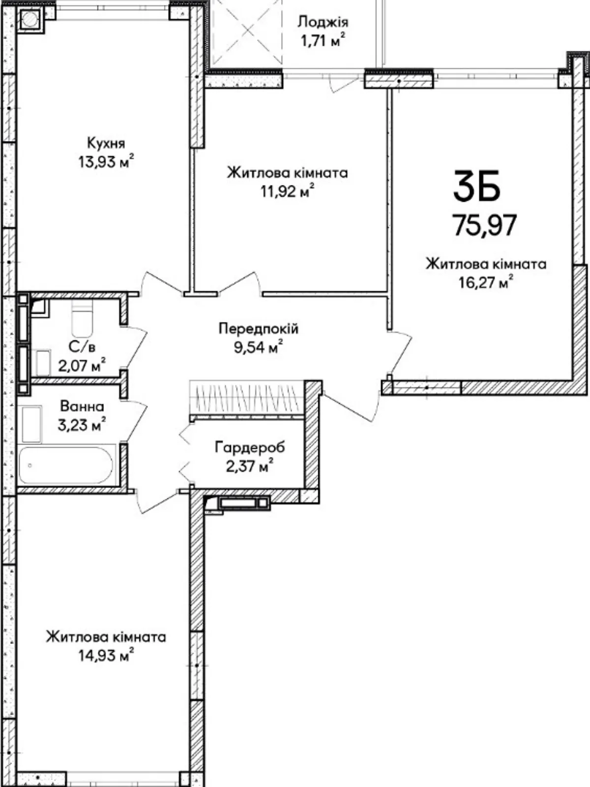 Продается 3-комнатная квартира 75.97 кв. м в Ирпене, ул. Достоевского - фото 1