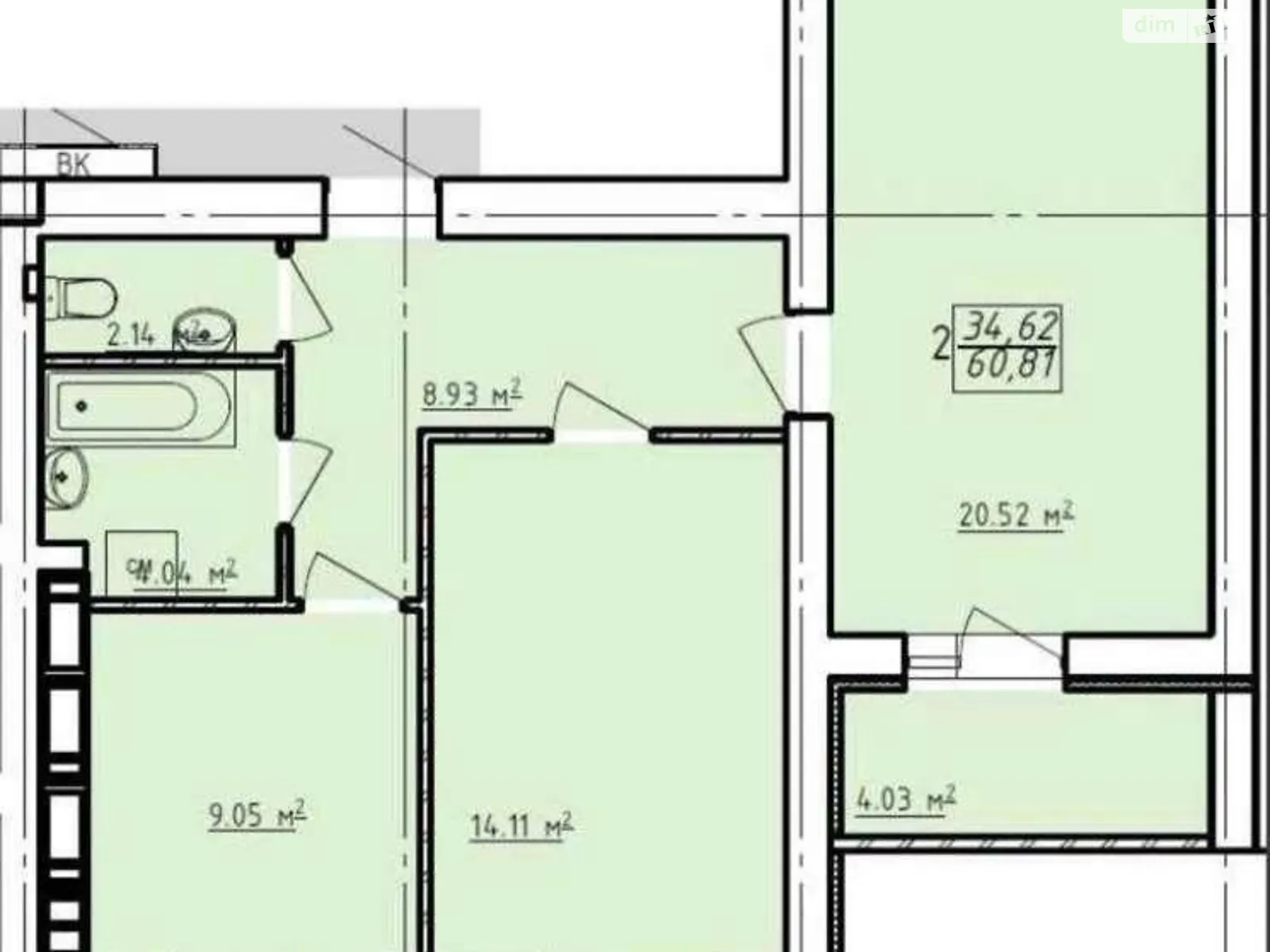 Продается 2-комнатная квартира 61 кв. м в Харькове, ул. Заливная, 2Б