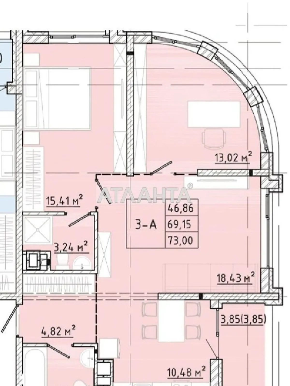 Продается 3-комнатная квартира 72.58 кв. м в Одессе, цена: 79300 $ - фото 1