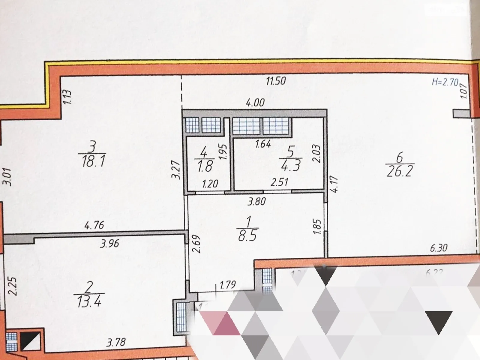 Продается 2-комнатная квартира 79.5 кв. м в Черновцах, цена: 63600 $